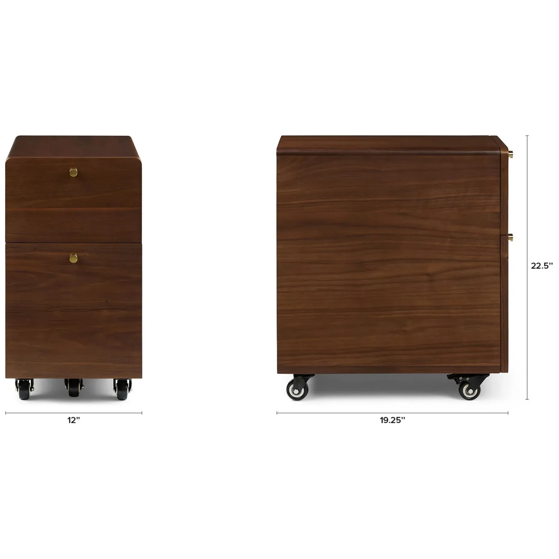 Krossa 12" File Cabinet - Walnut