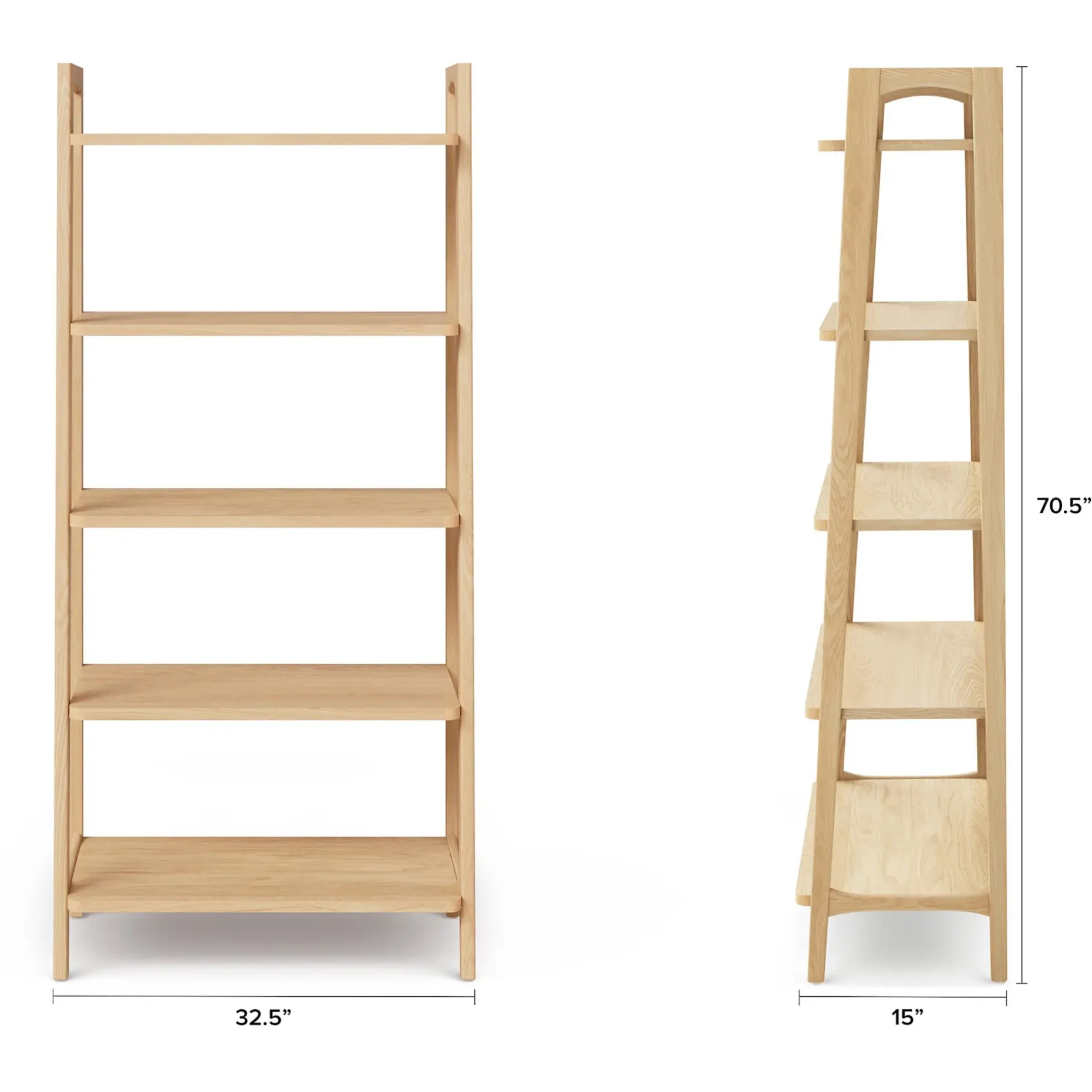 Krossa 32.5" Shelving Unit, Tall - White Oak