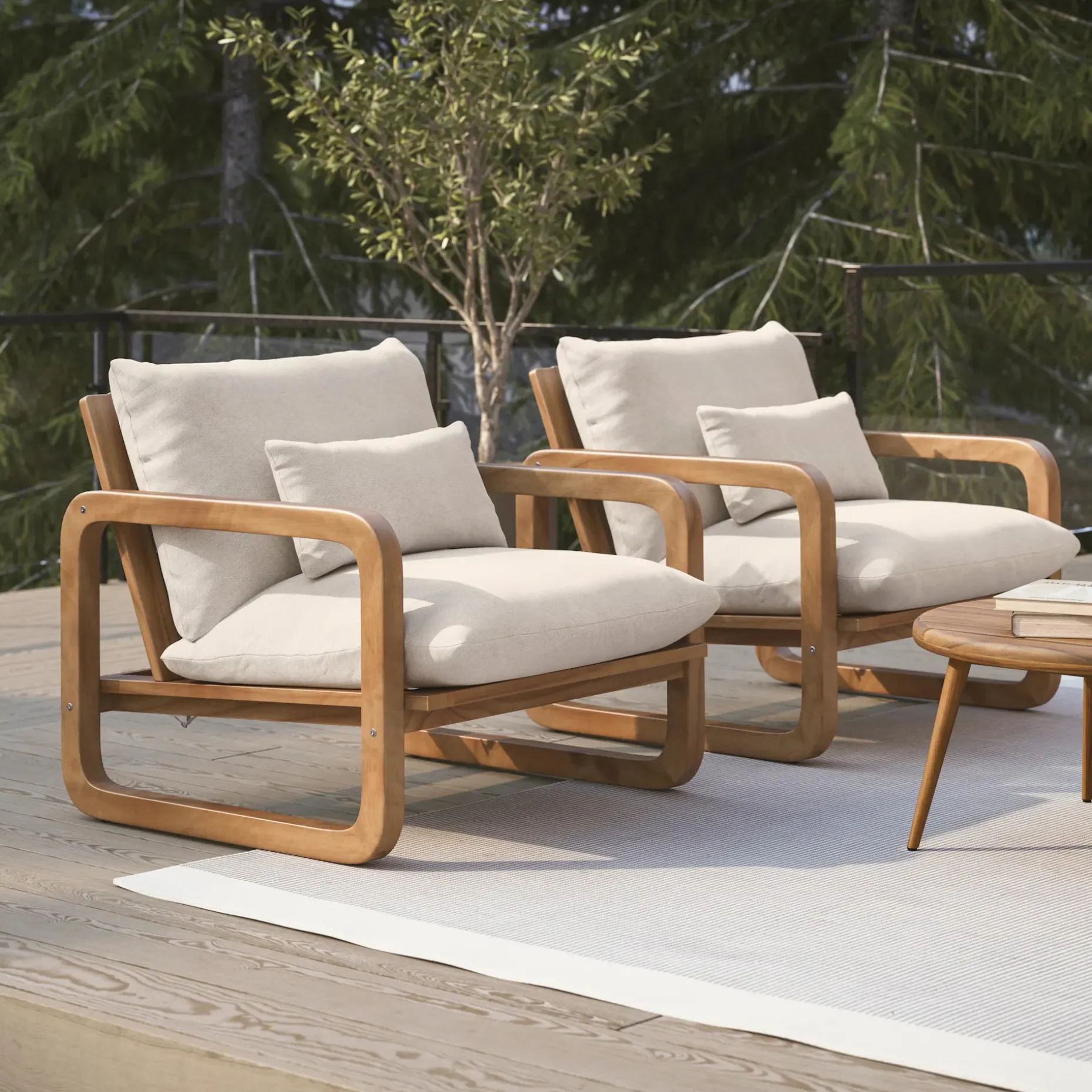 Laholm 36.5" Outdoor Lounge Chair - Dravite Ivory