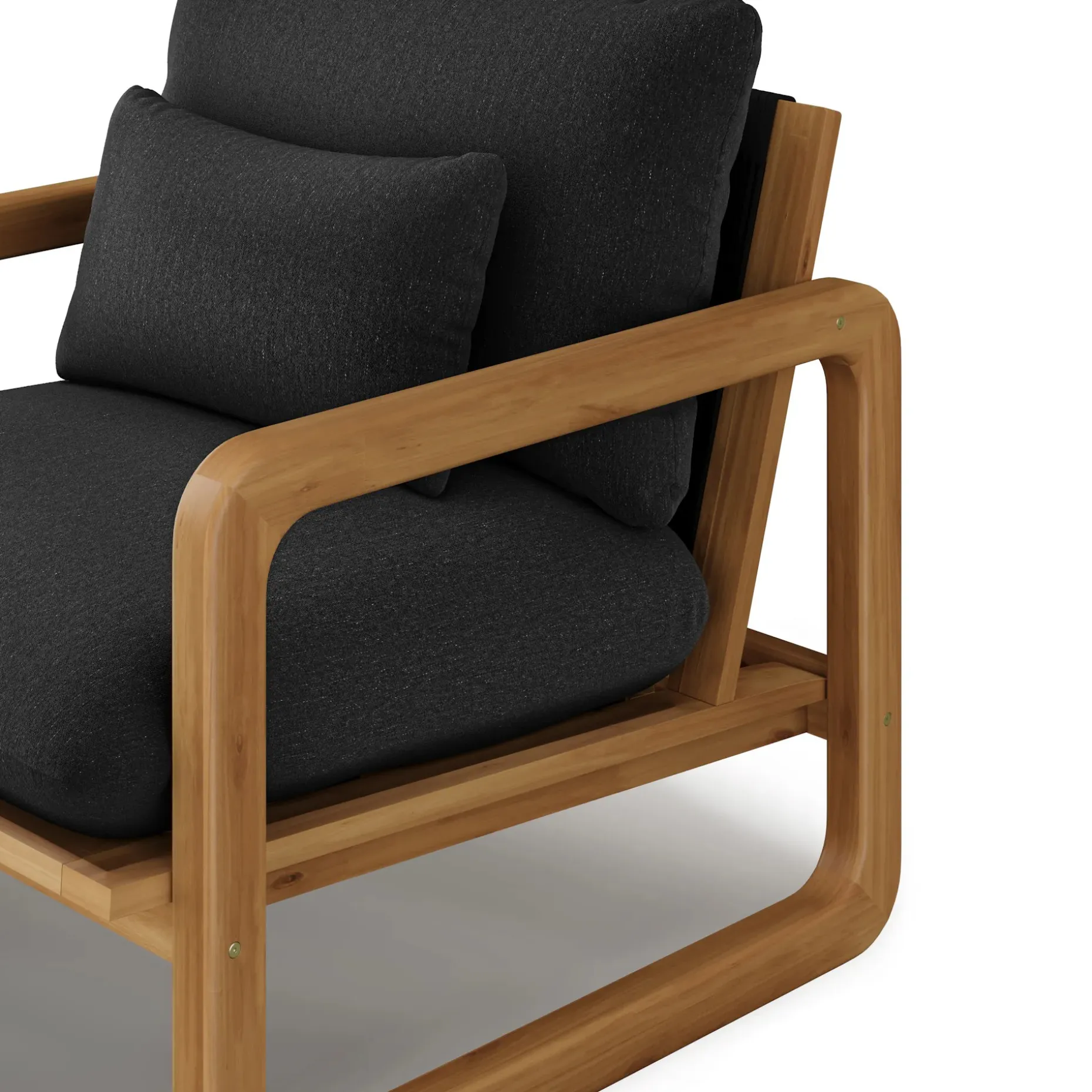 Laholm 36.5" Outdoor Lounge Chair Set - Dravite Black