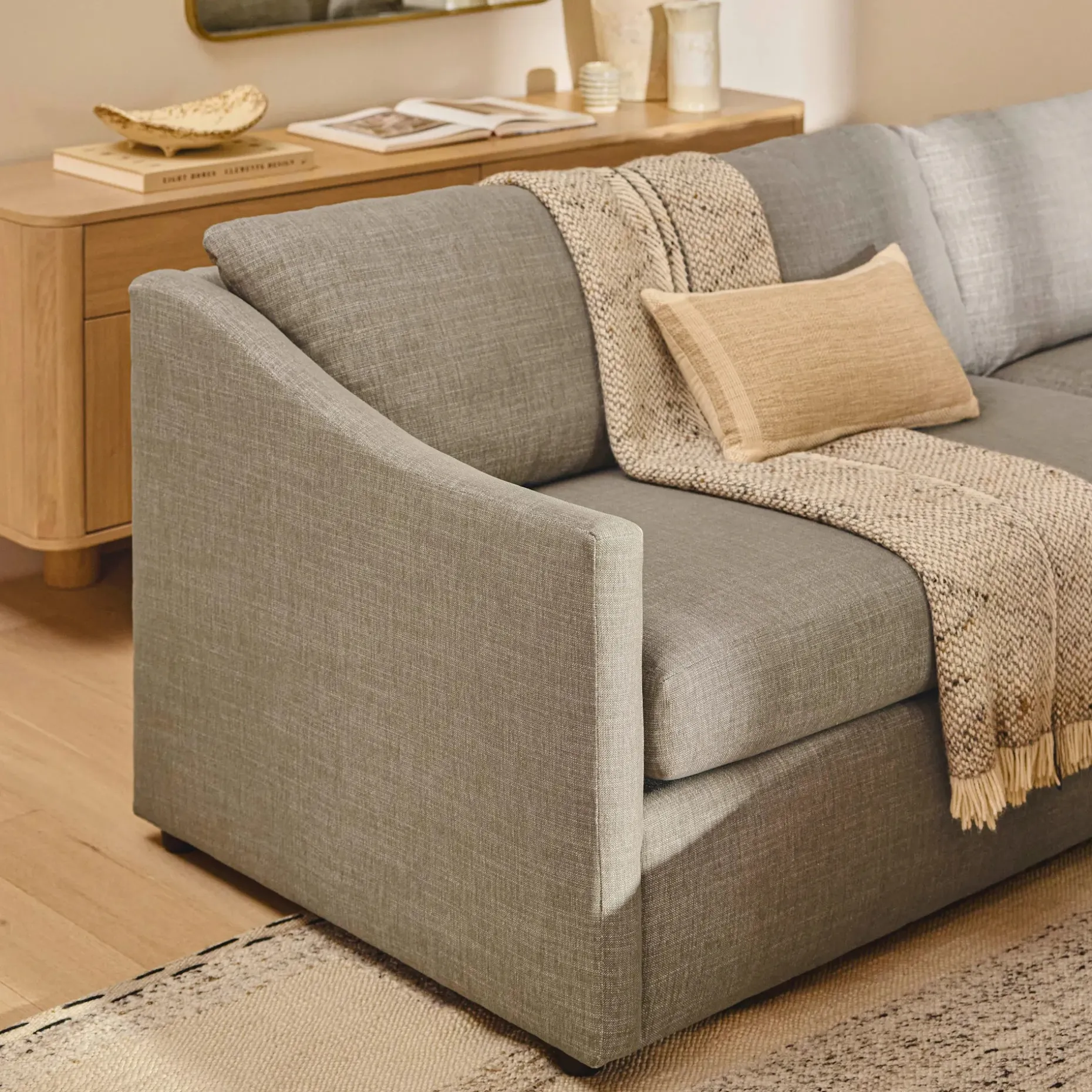 Landry 91" Corner Sectional - Napa Taupe