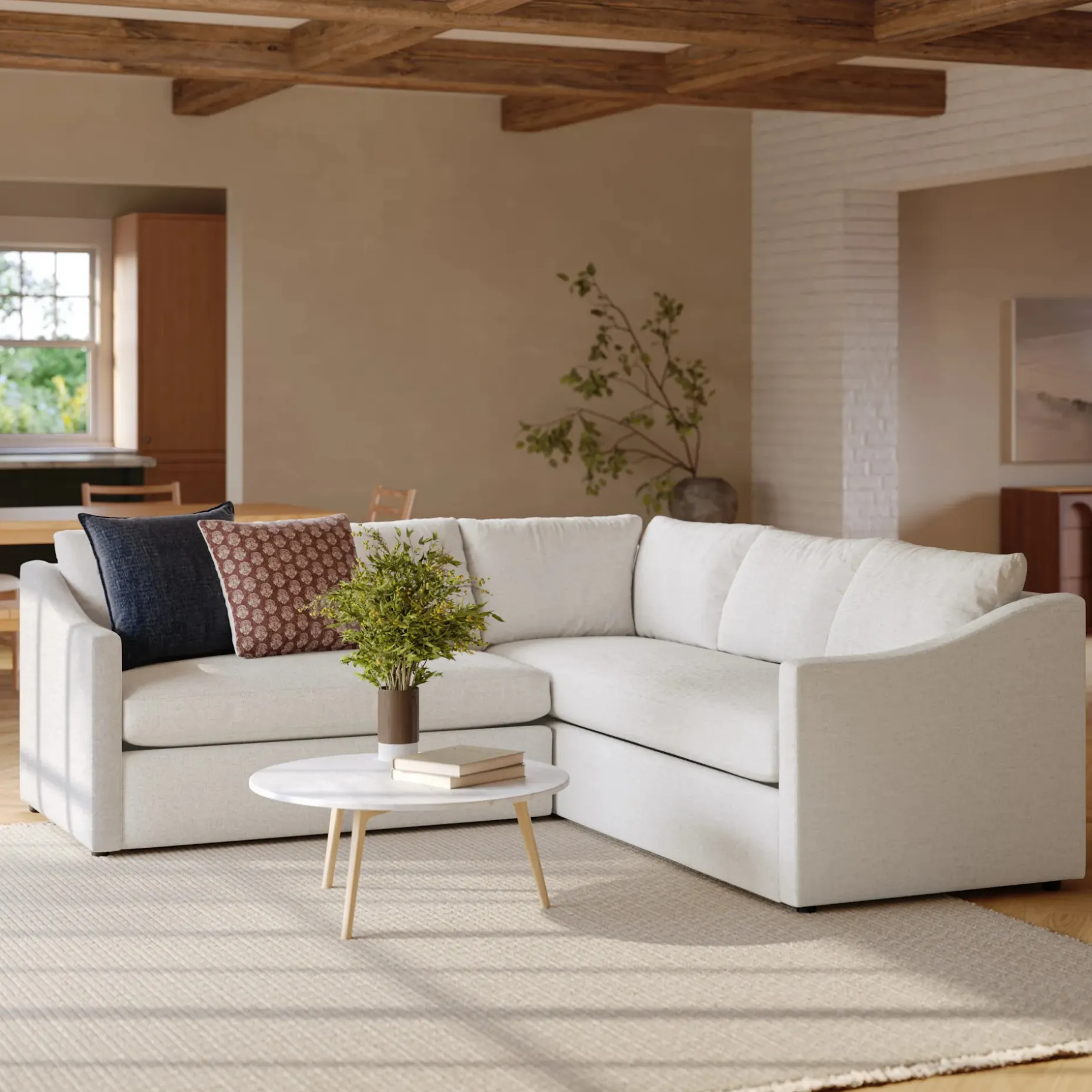 Landry 91" Corner Sectional - Napa White