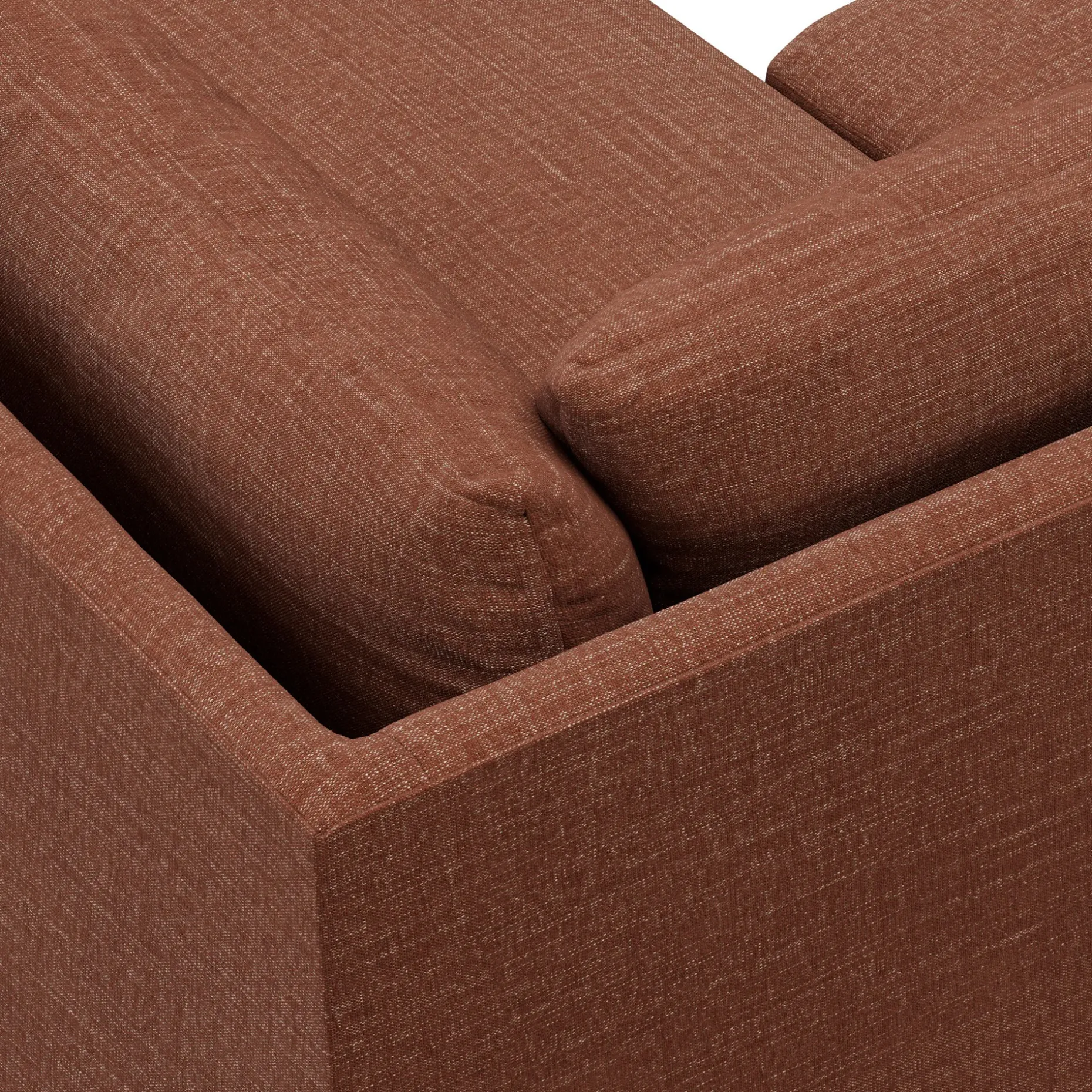 Landry 91" Corner Sectional - Napa Rust