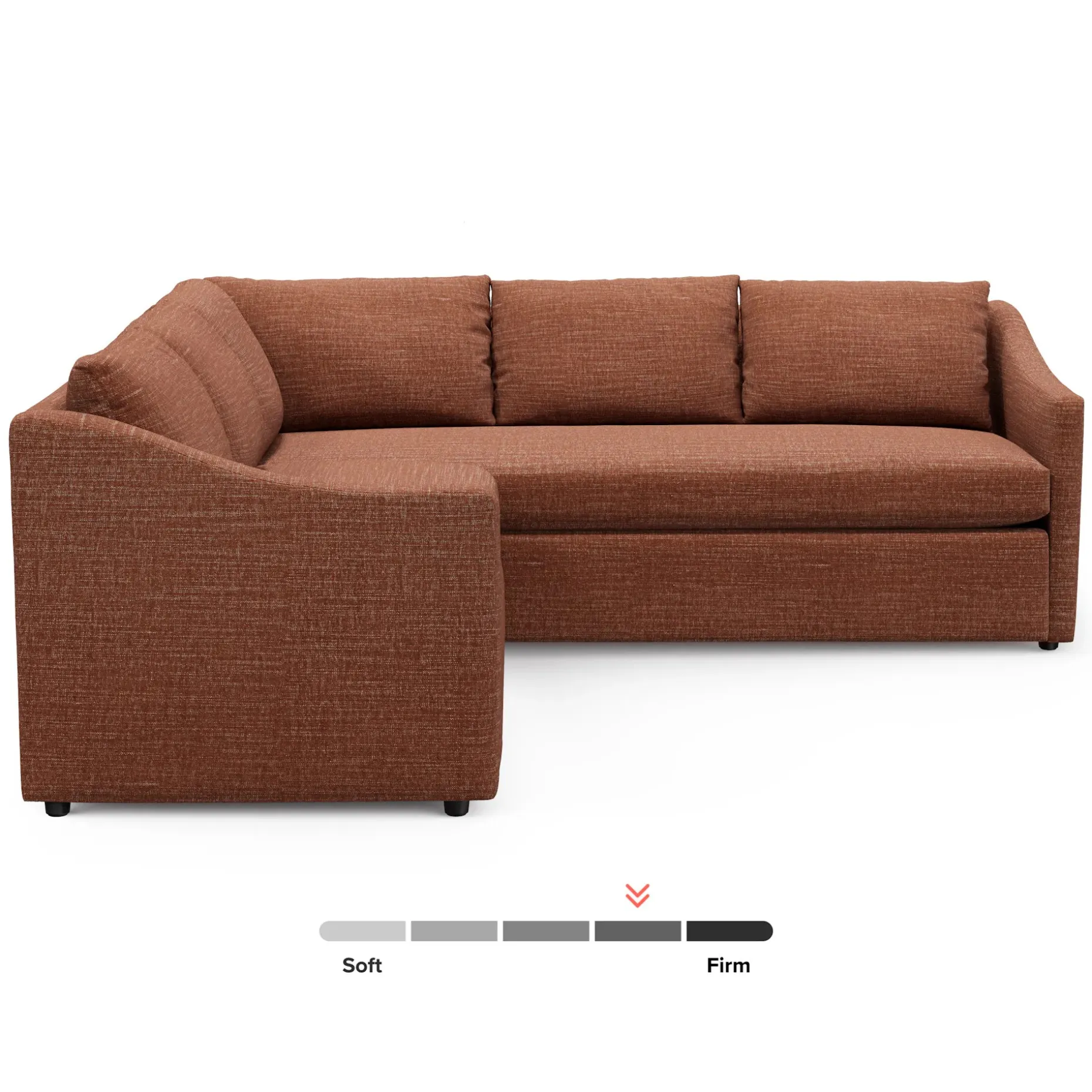 Landry 91" Corner Sectional - Napa Rust