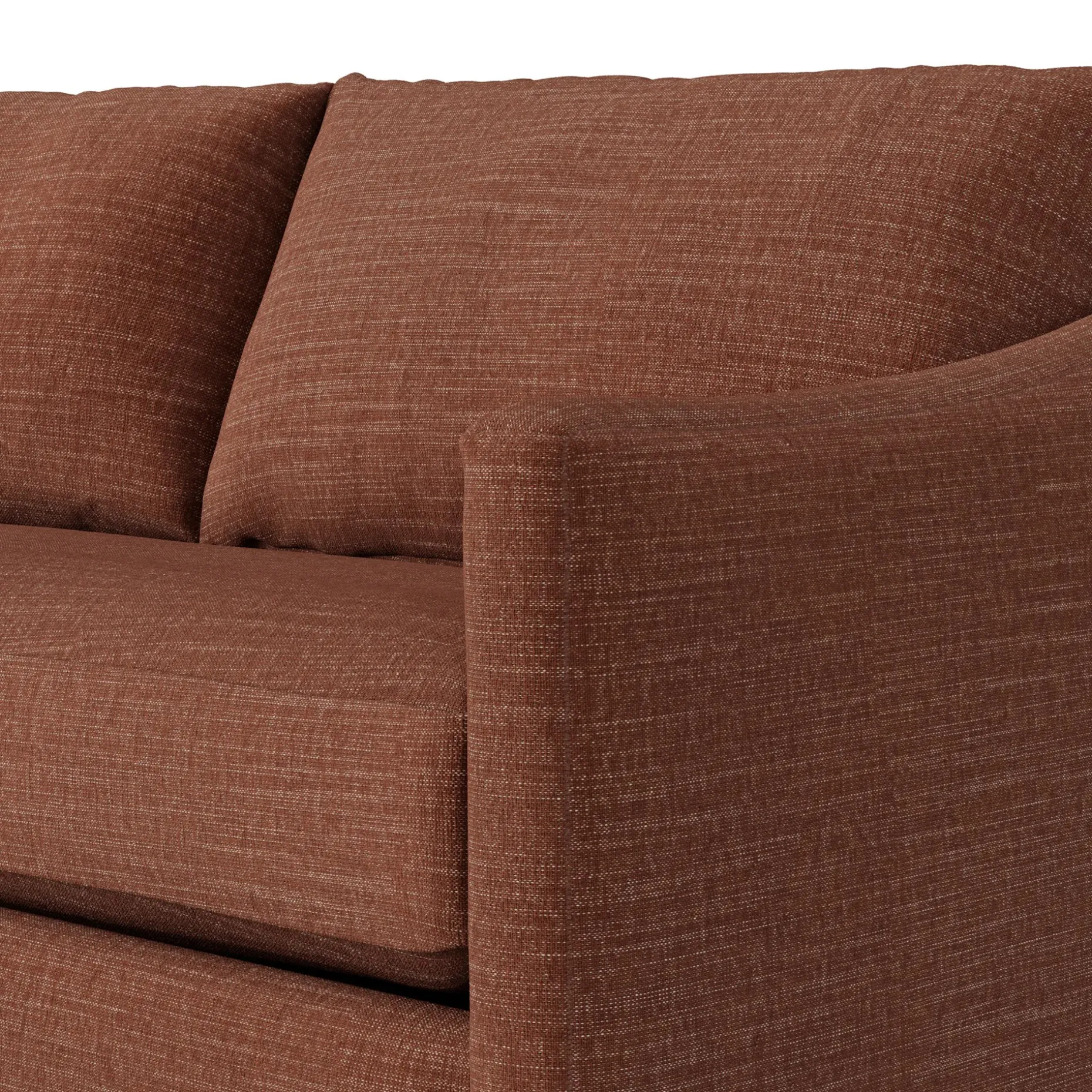 Landry 91" Corner Sectional - Napa Rust