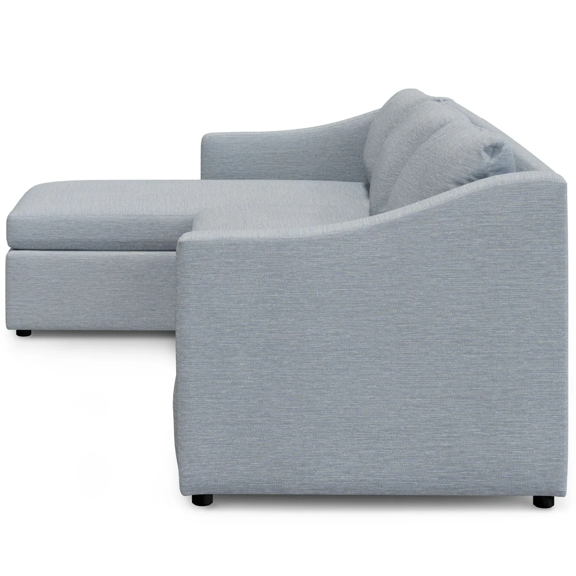 Landry 109" Left Storage Sleeper Sectional - Silver Light Blue