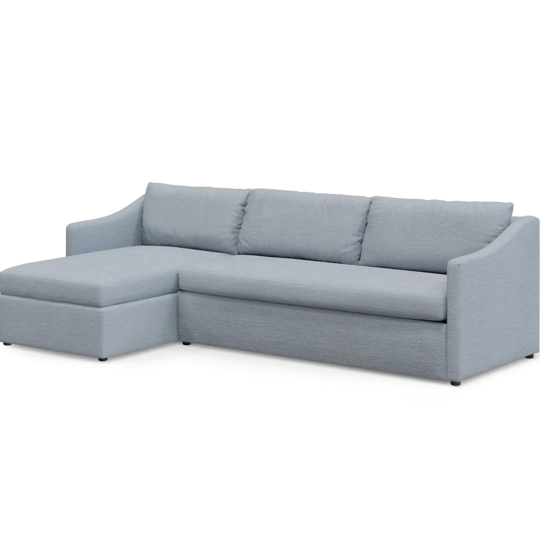 Landry 109" Left Storage Sleeper Sectional - Silver Light Blue