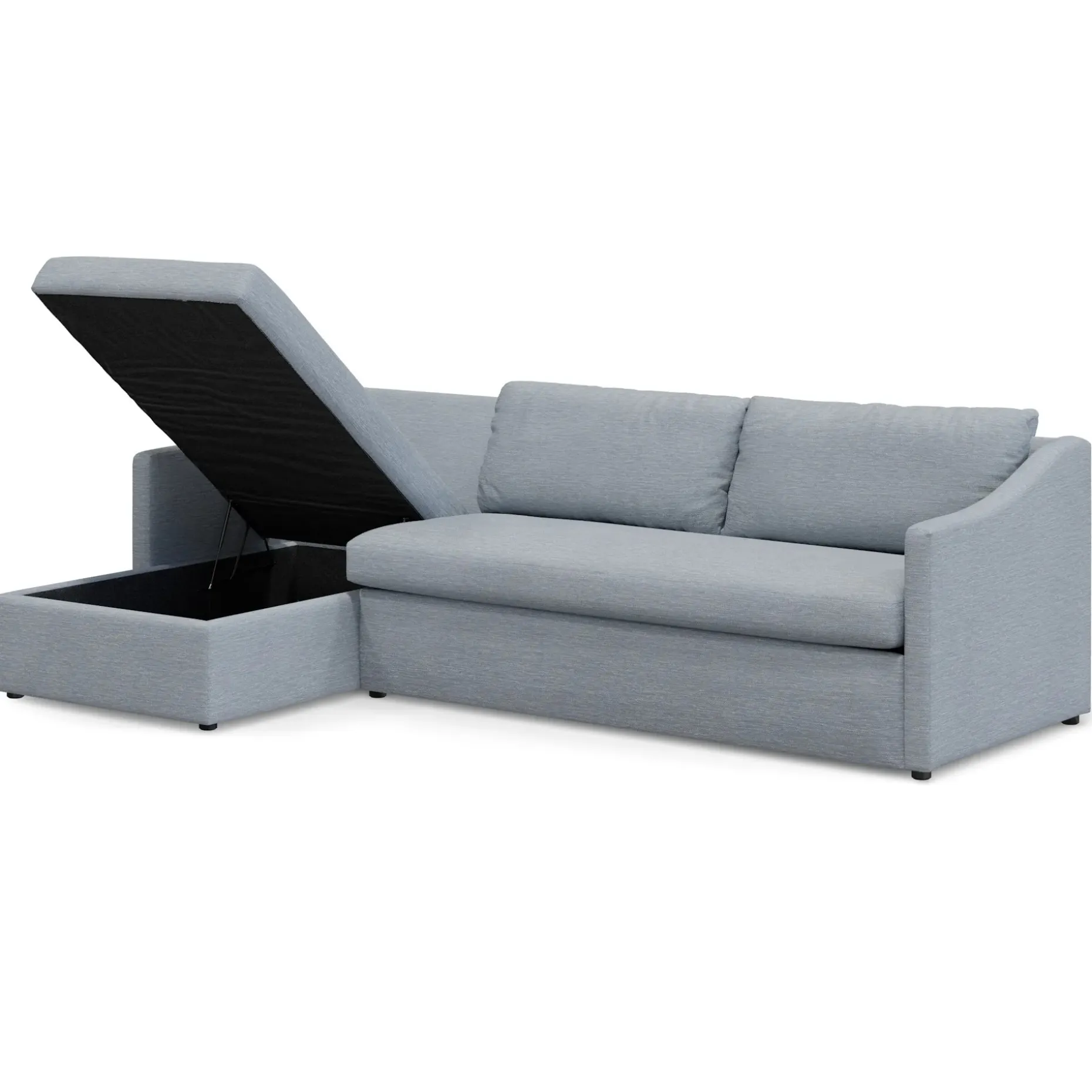 Landry 109" Left Storage Sleeper Sectional - Silver Light Blue
