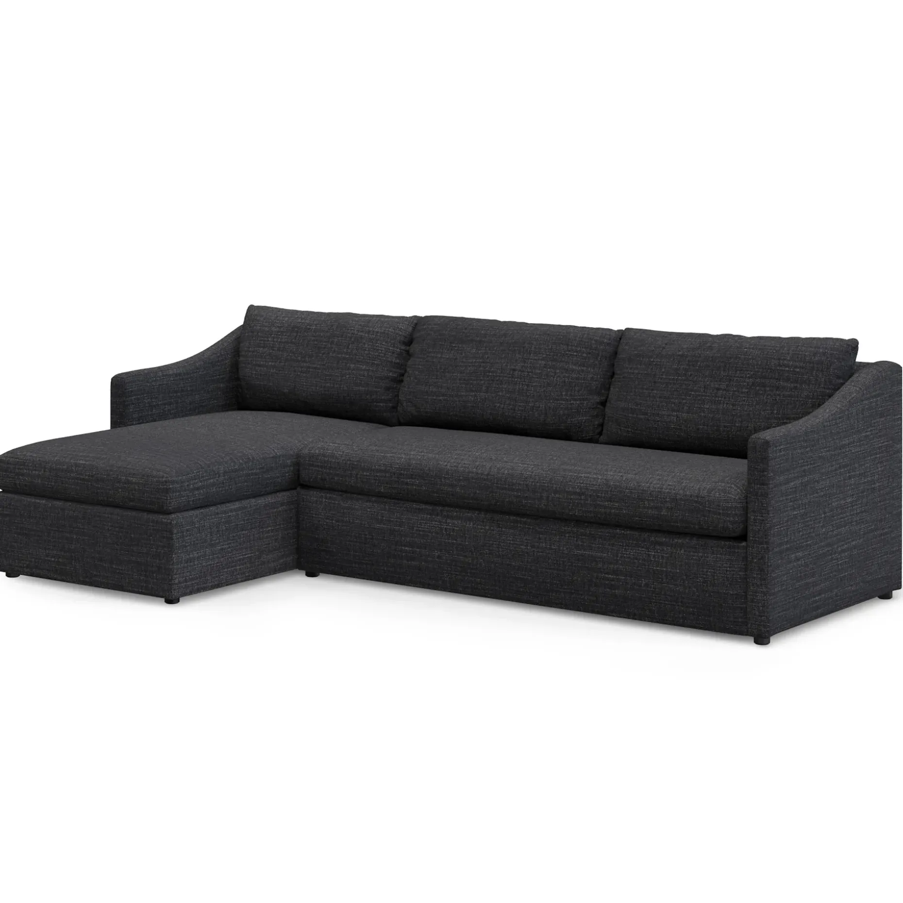Landry 109" Left Storage Sleeper Sectional - Napa Charcoal
