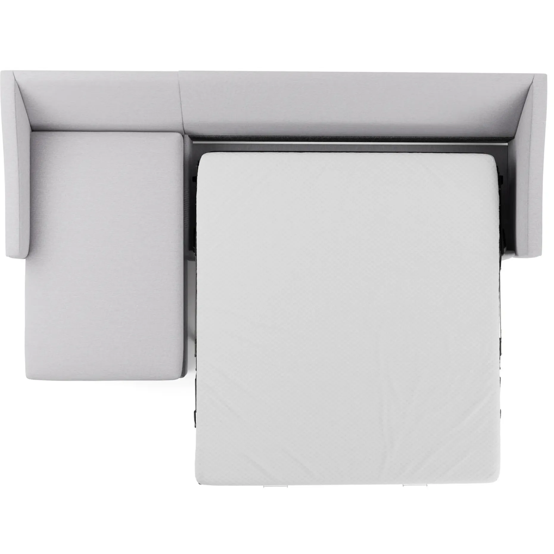 Landry 109" Left Storage Sleeper Sectional - Silver Ivory