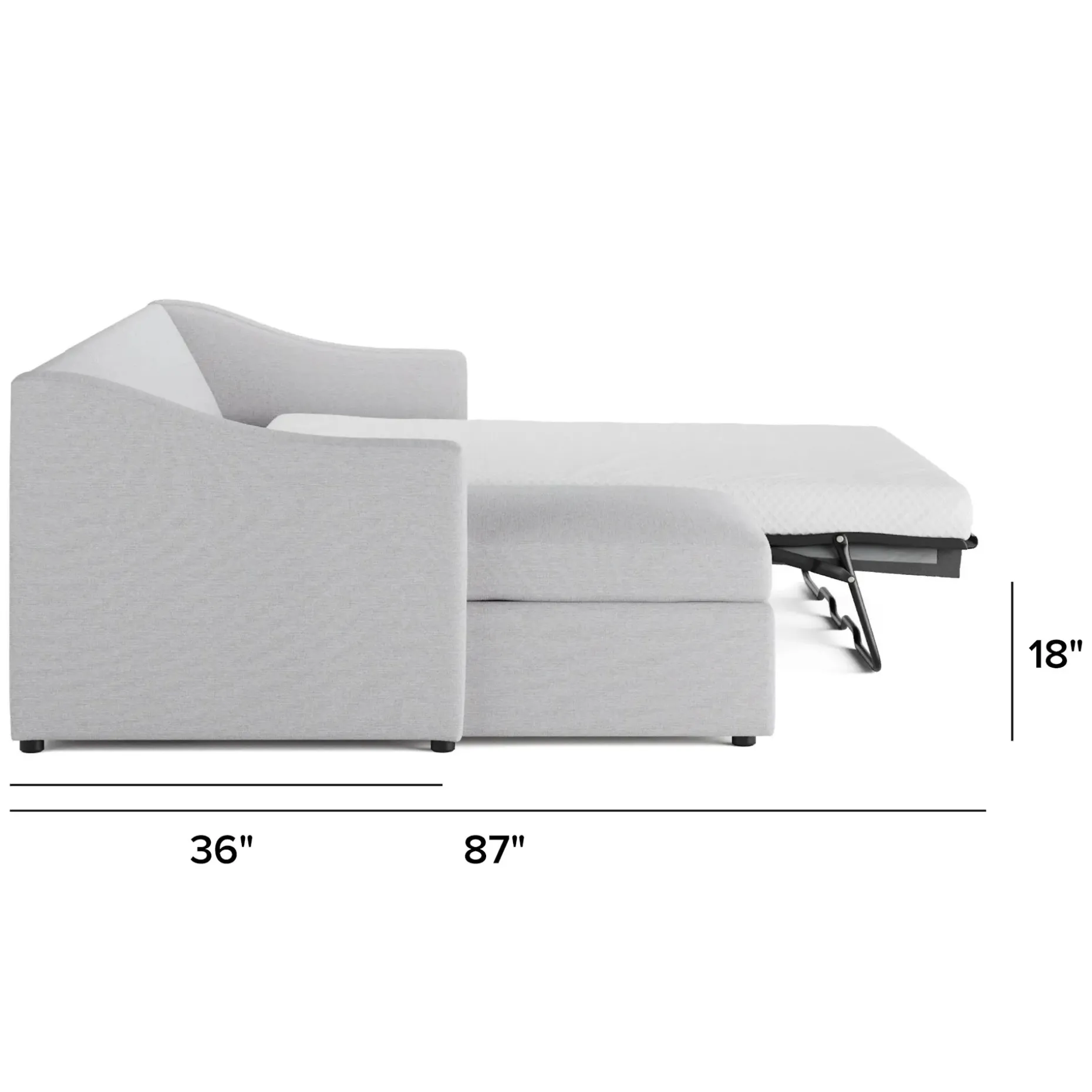 Landry 109" Left Storage Sleeper Sectional - Silver Ivory