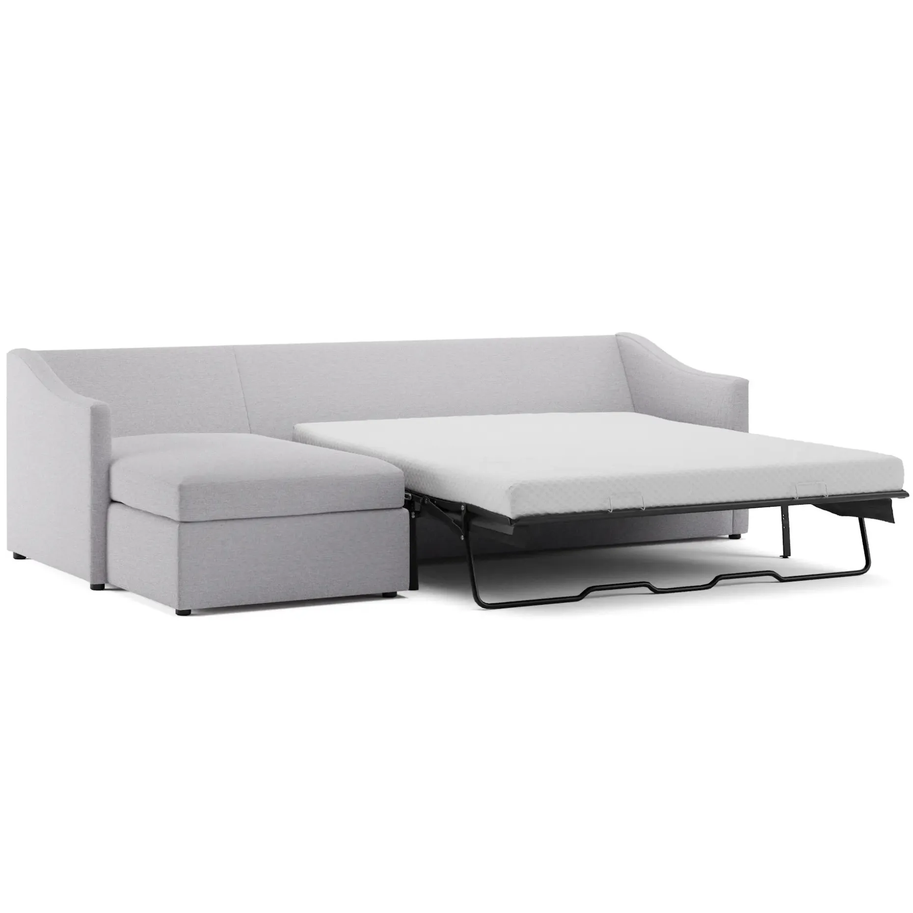 Landry 109" Left Storage Sleeper Sectional - Silver Ivory