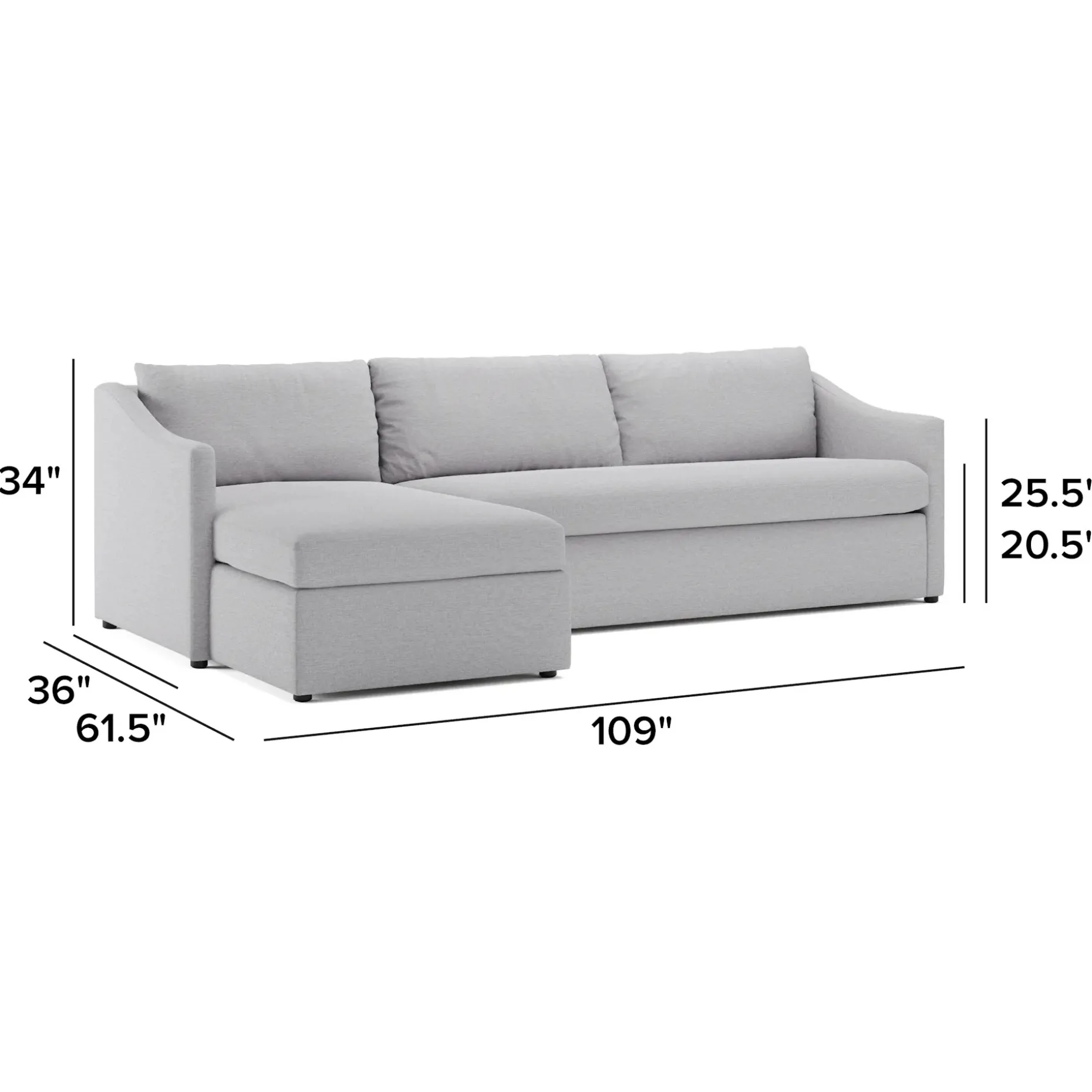 Landry 109" Left Storage Sleeper Sectional - Silver Ivory