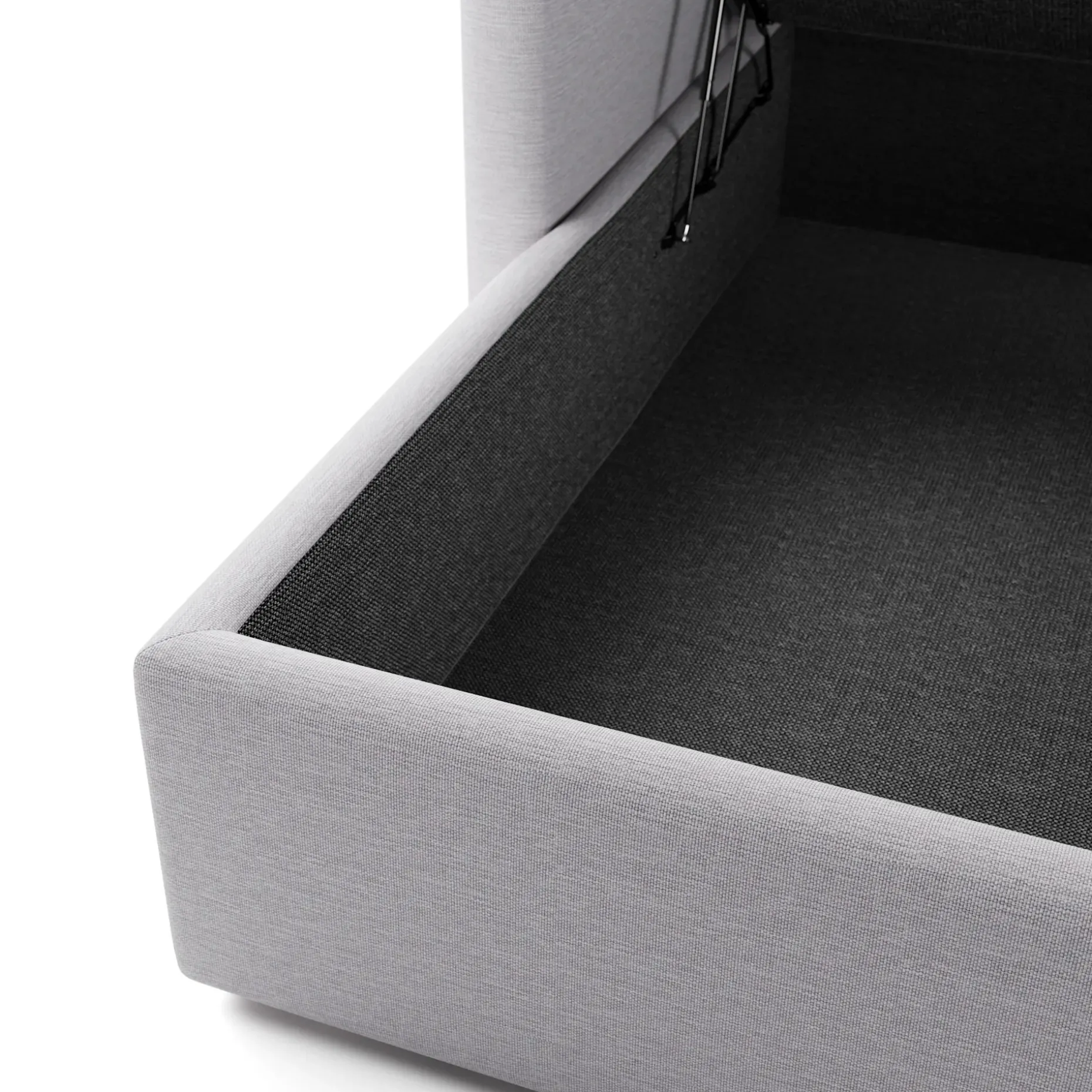 Landry 109" Left Storage Sleeper Sectional - Silver Ivory