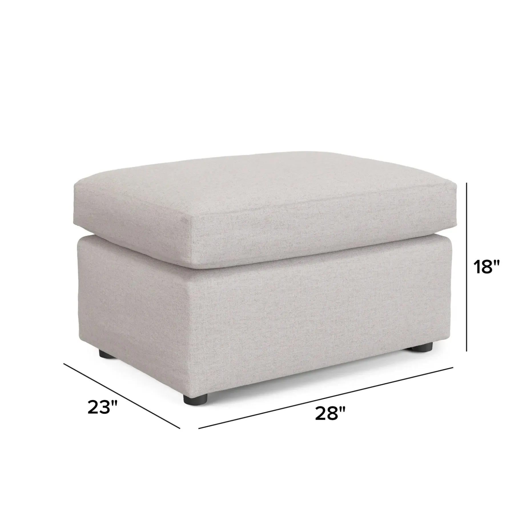 Landry 28" Ottoman - Napa White