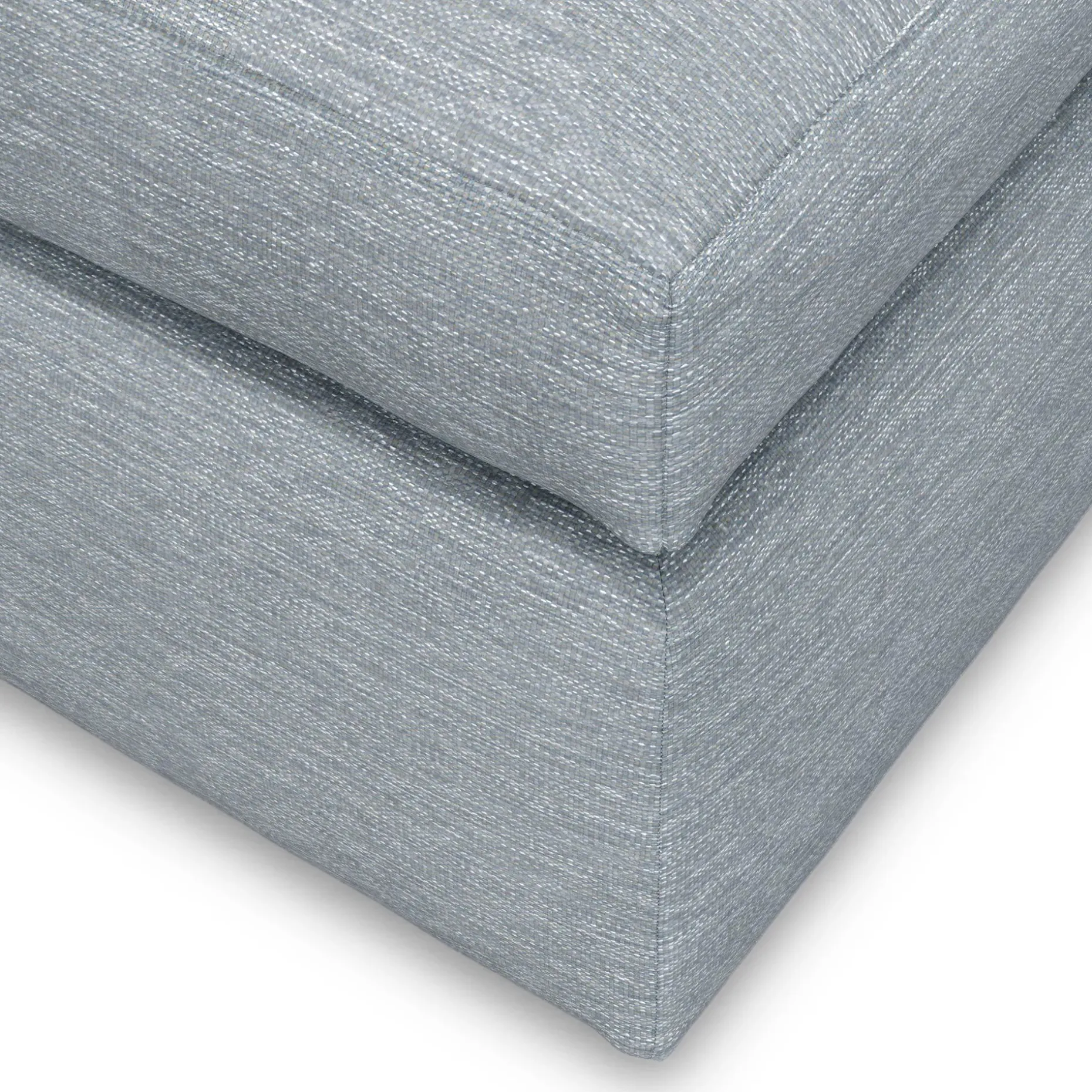 Landry 28" Ottoman - Silver Light Blue