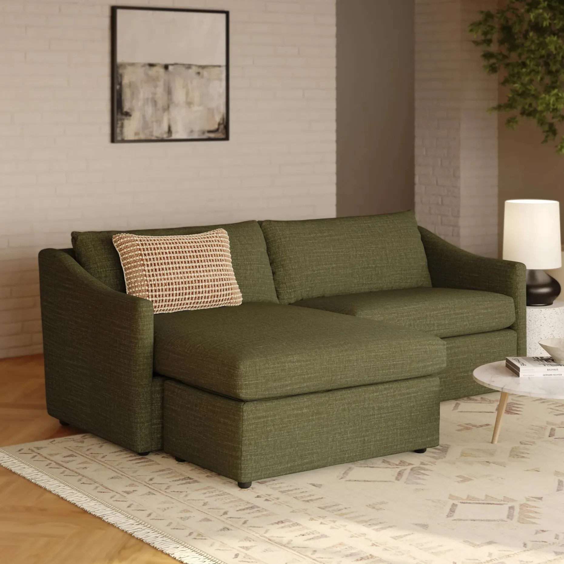 Landry 84.5" Reversible Storage Sectional - Napa Moss