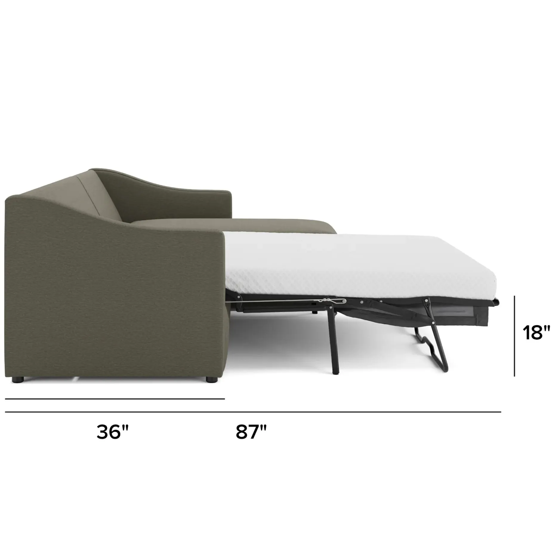 Landry 109" Right Storage Sleeper Sectional - Silver Moss