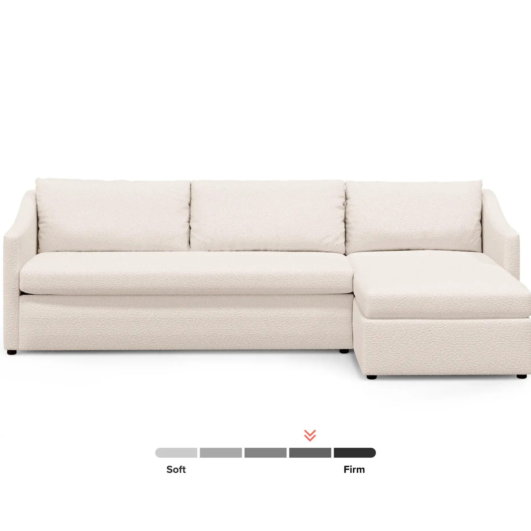 Landry 109" Right Storage Sleeper Sectional - Ivory Wool Bouclé