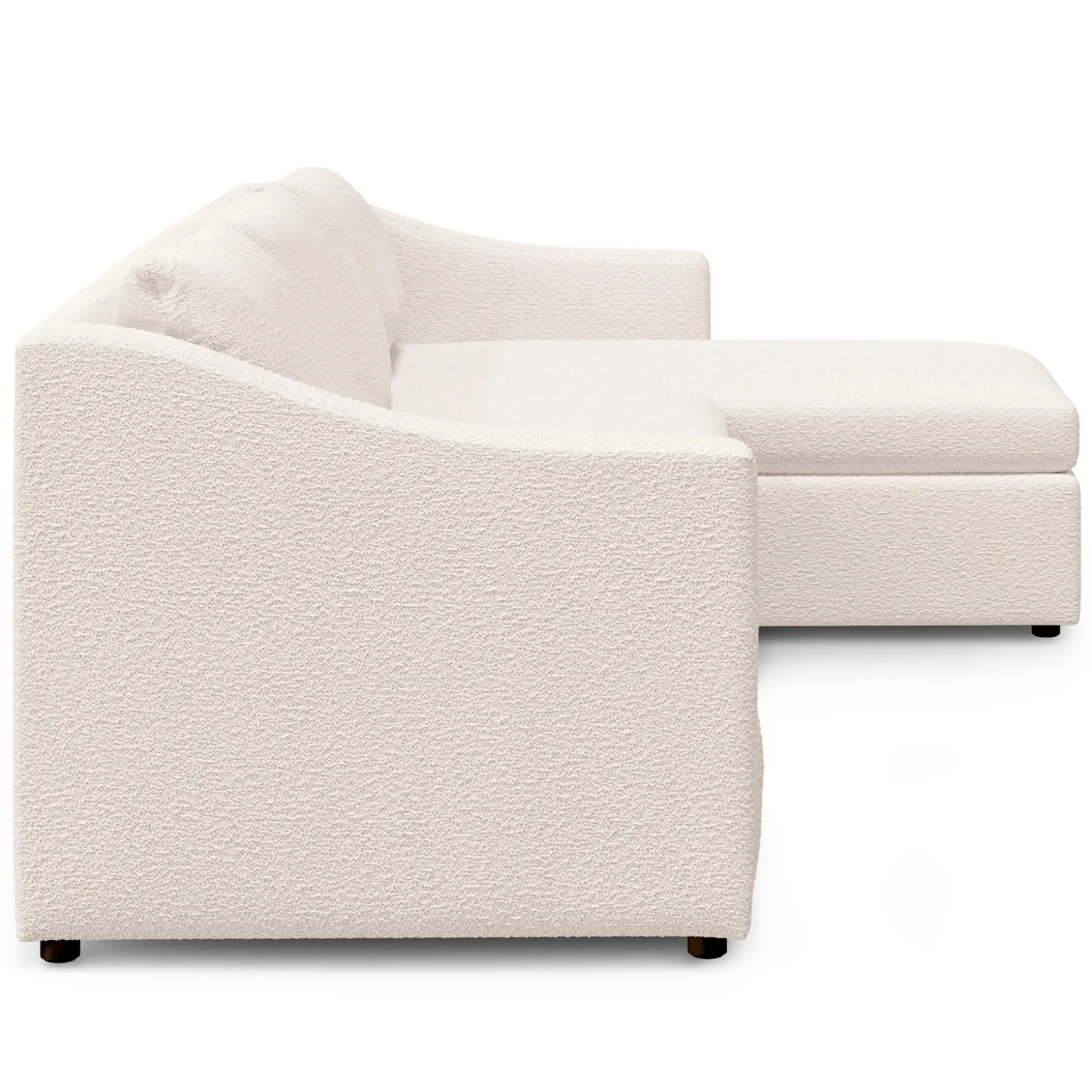 Landry 109" Right Storage Sleeper Sectional - Ivory Wool Bouclé