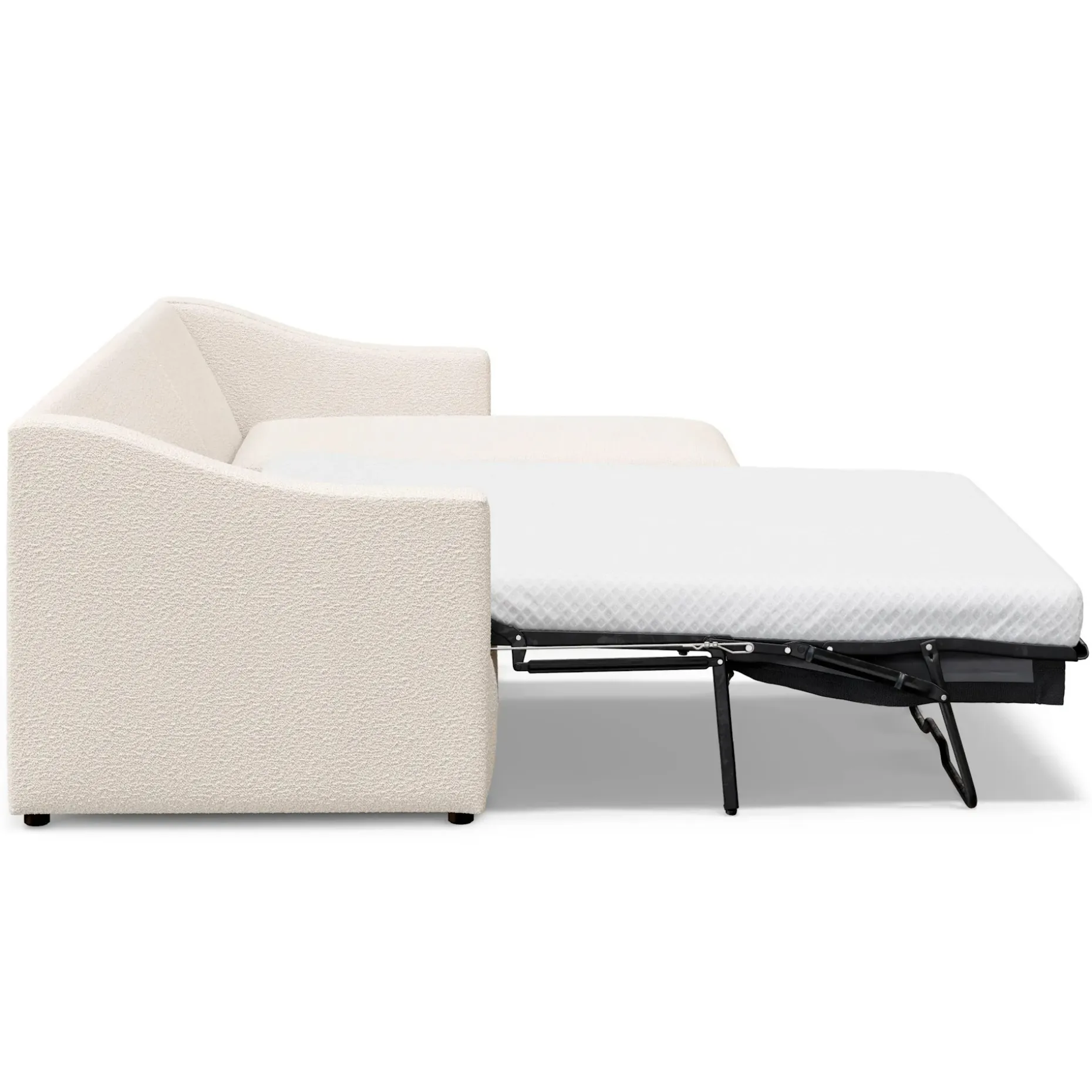 Landry 109" Right Storage Sleeper Sectional - Ivory Wool Bouclé