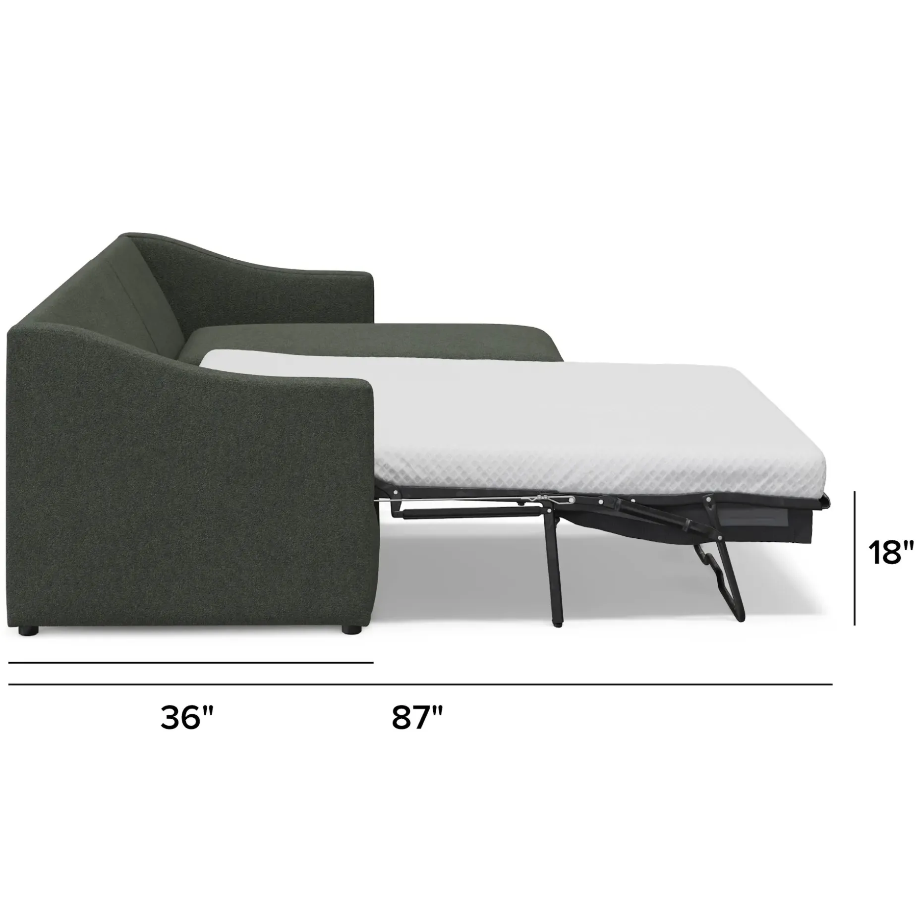 Landry 109" Right Storage Sleeper Sectional - Green Wool Bouclé