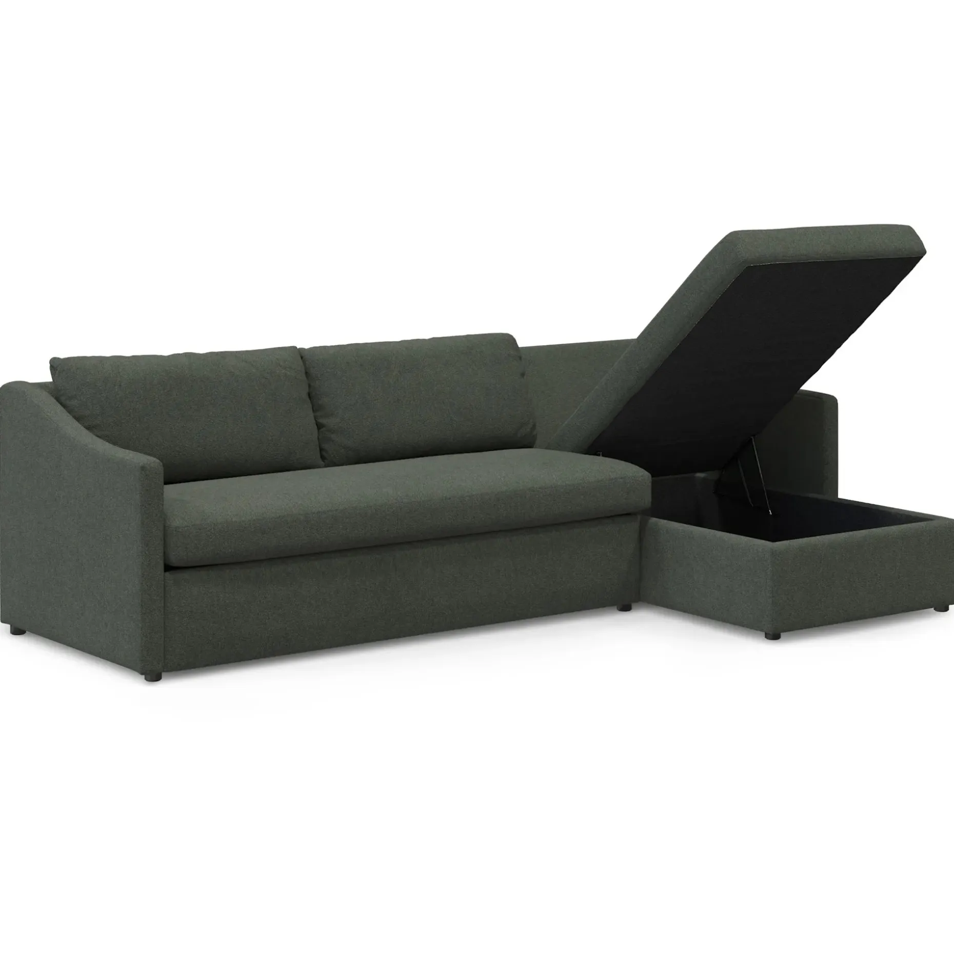 Landry 109" Right Storage Sleeper Sectional - Green Wool Bouclé