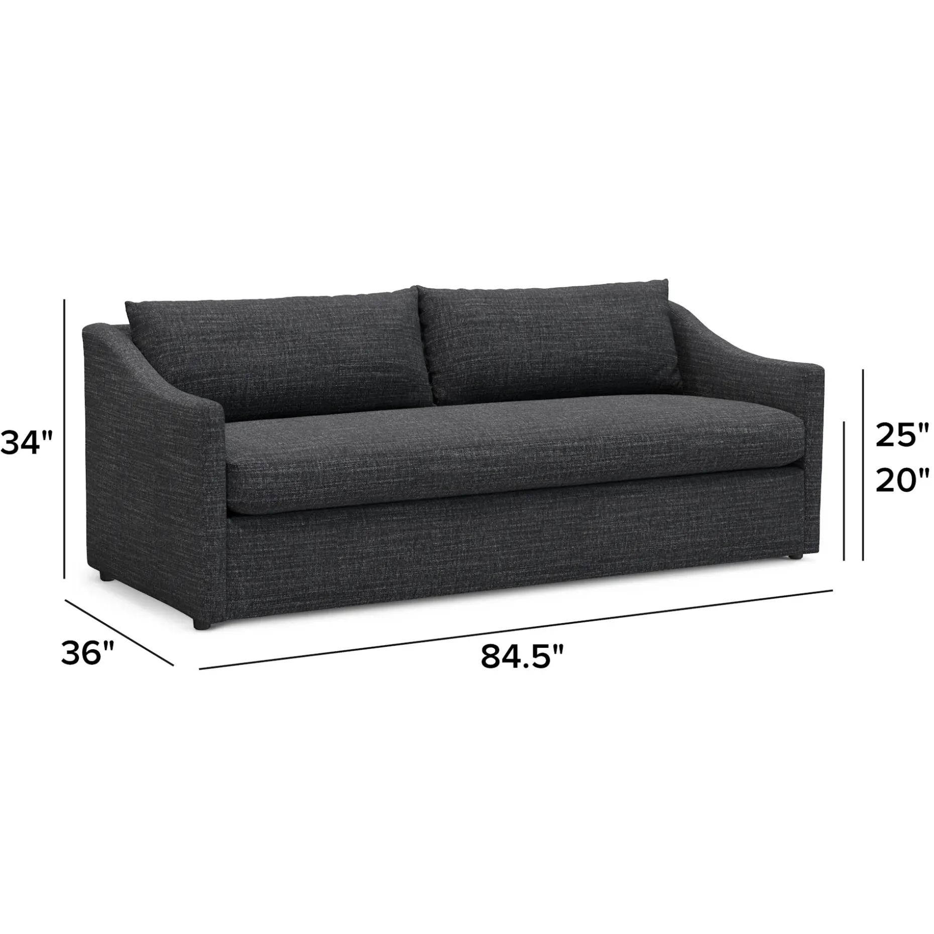 Landry 84.5" Sofa - Napa Charcoal