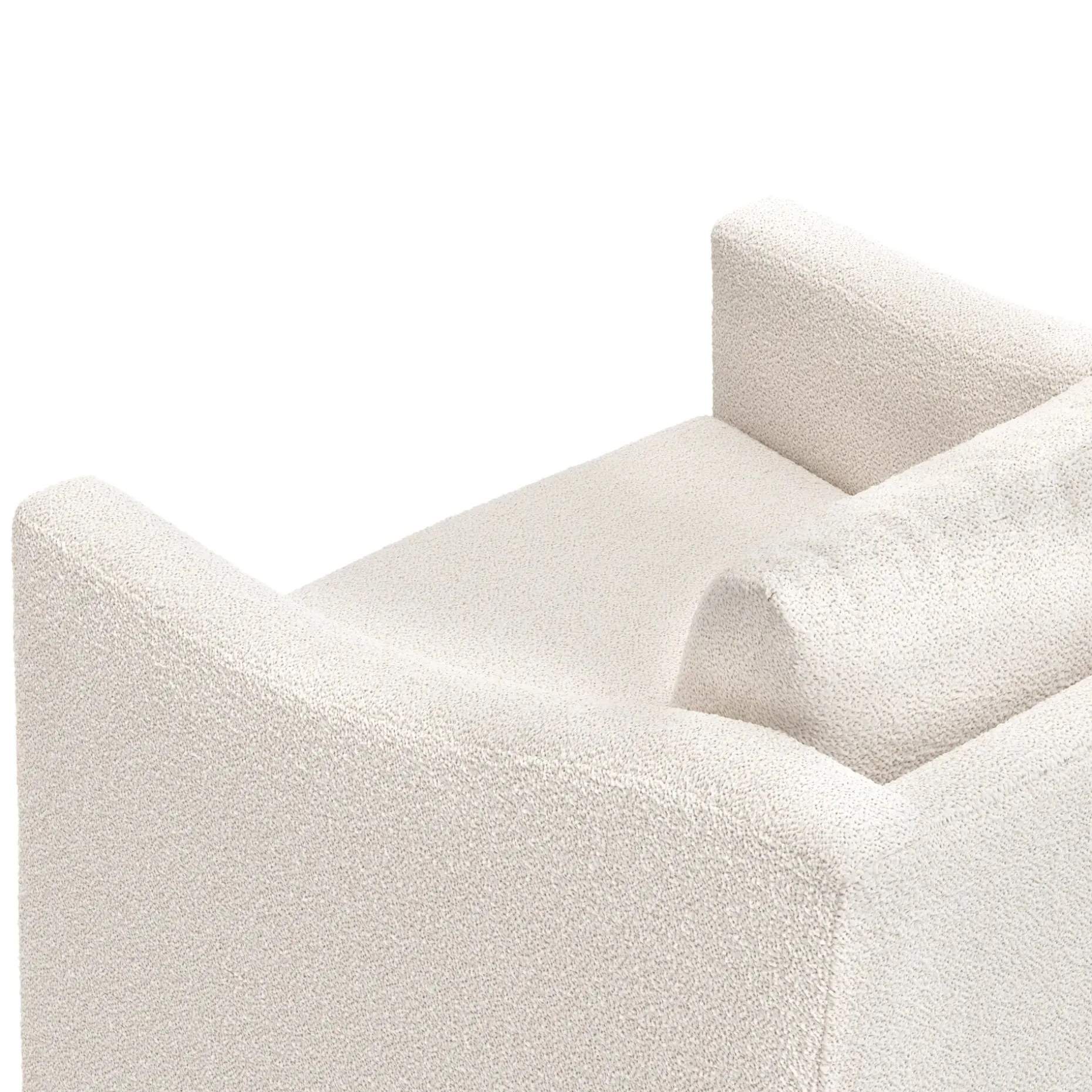 Landry 32.25" Swivel Lounge Chair - Ivory Wool Bouclé