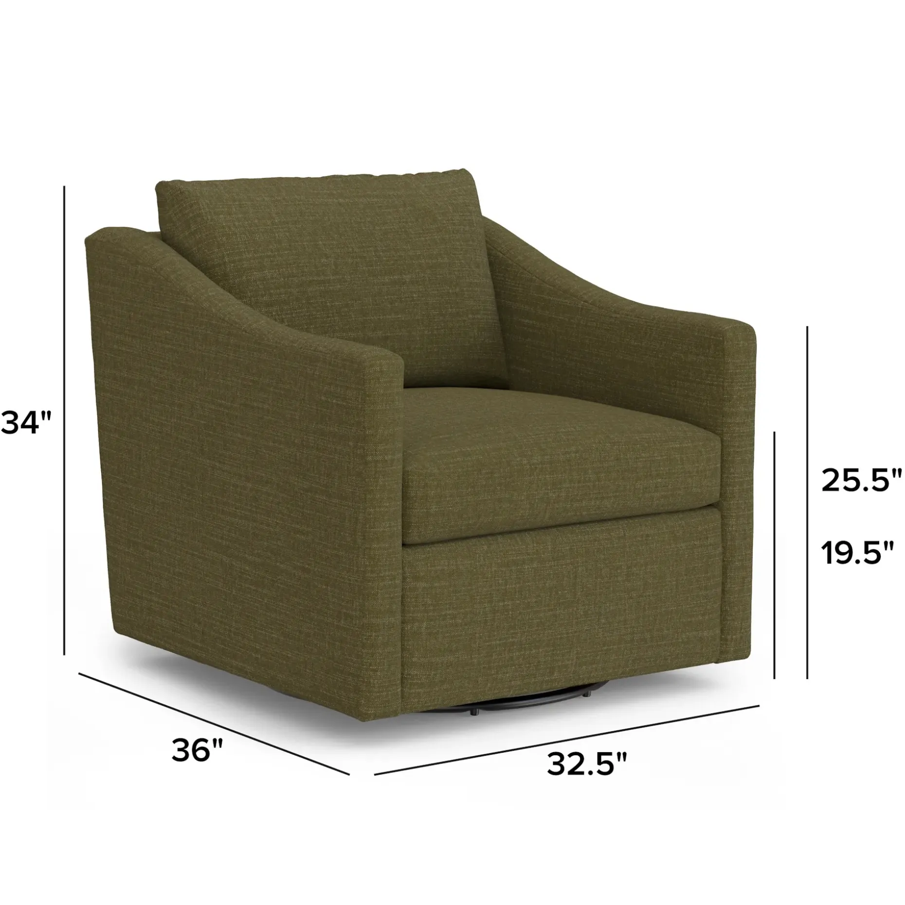 Landry 32.25" Swivel Lounge Chair - Napa Moss