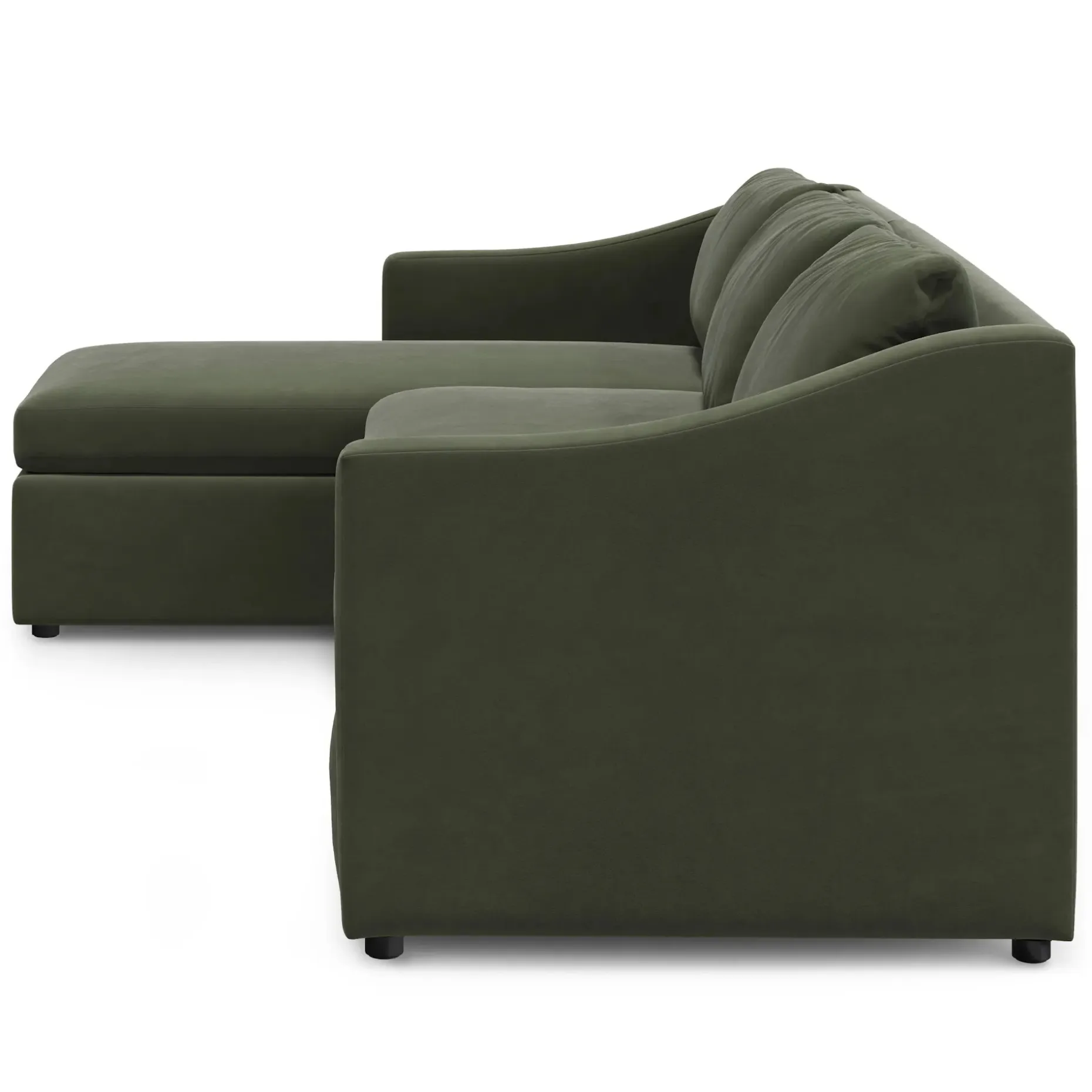 Landry 109" Velvet Left Storage Sleeper Sectional - Hale Fir Green