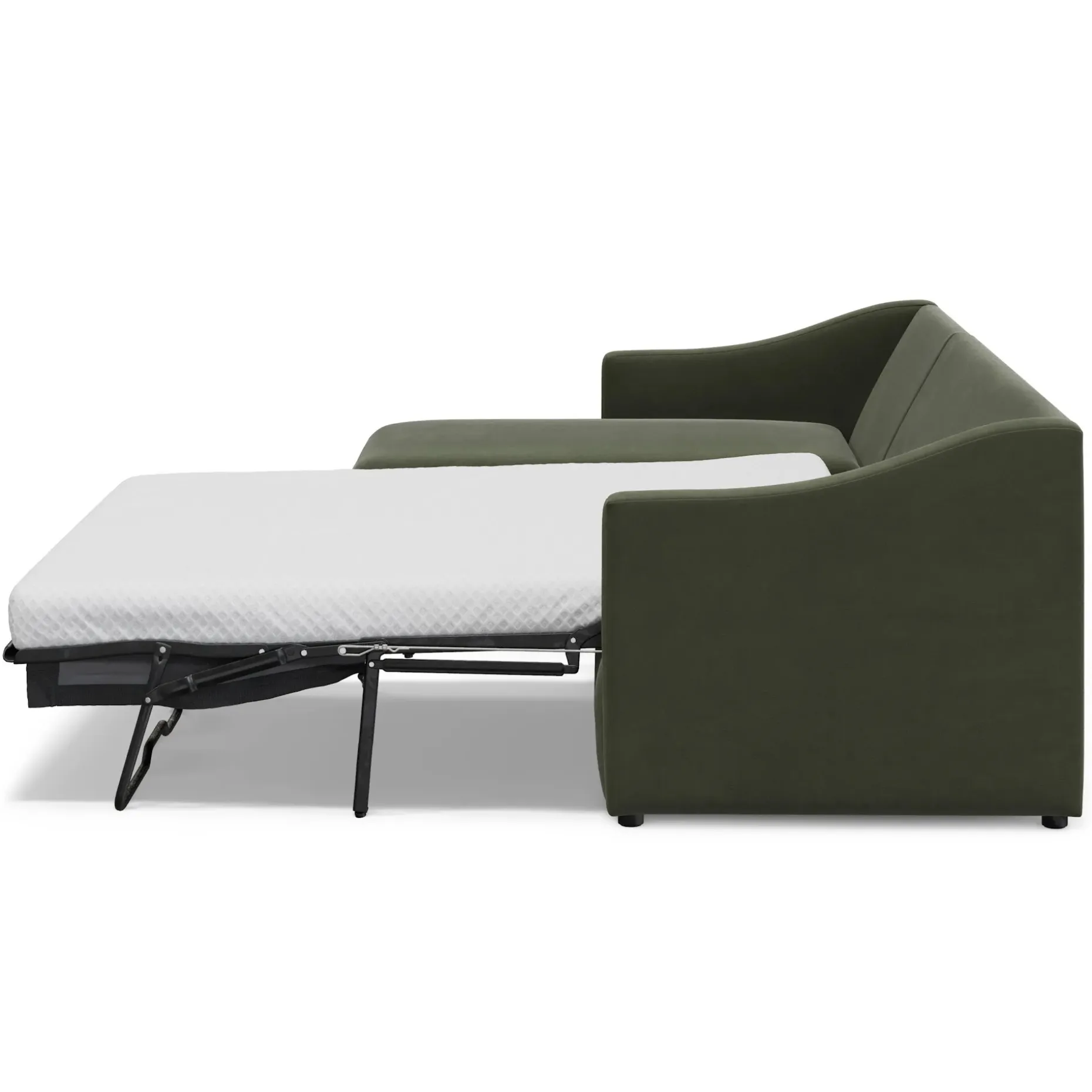 Landry 109" Velvet Left Storage Sleeper Sectional - Hale Fir Green