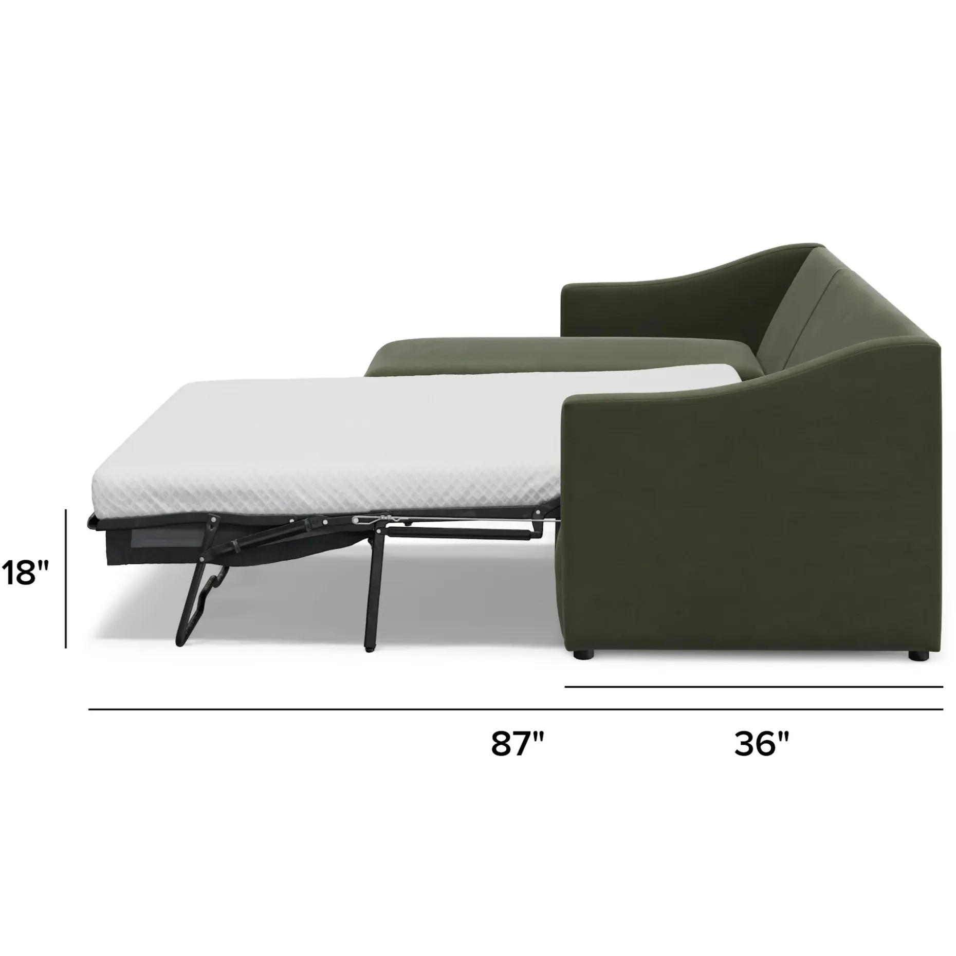 Landry 109" Velvet Left Storage Sleeper Sectional - Hale Fir Green