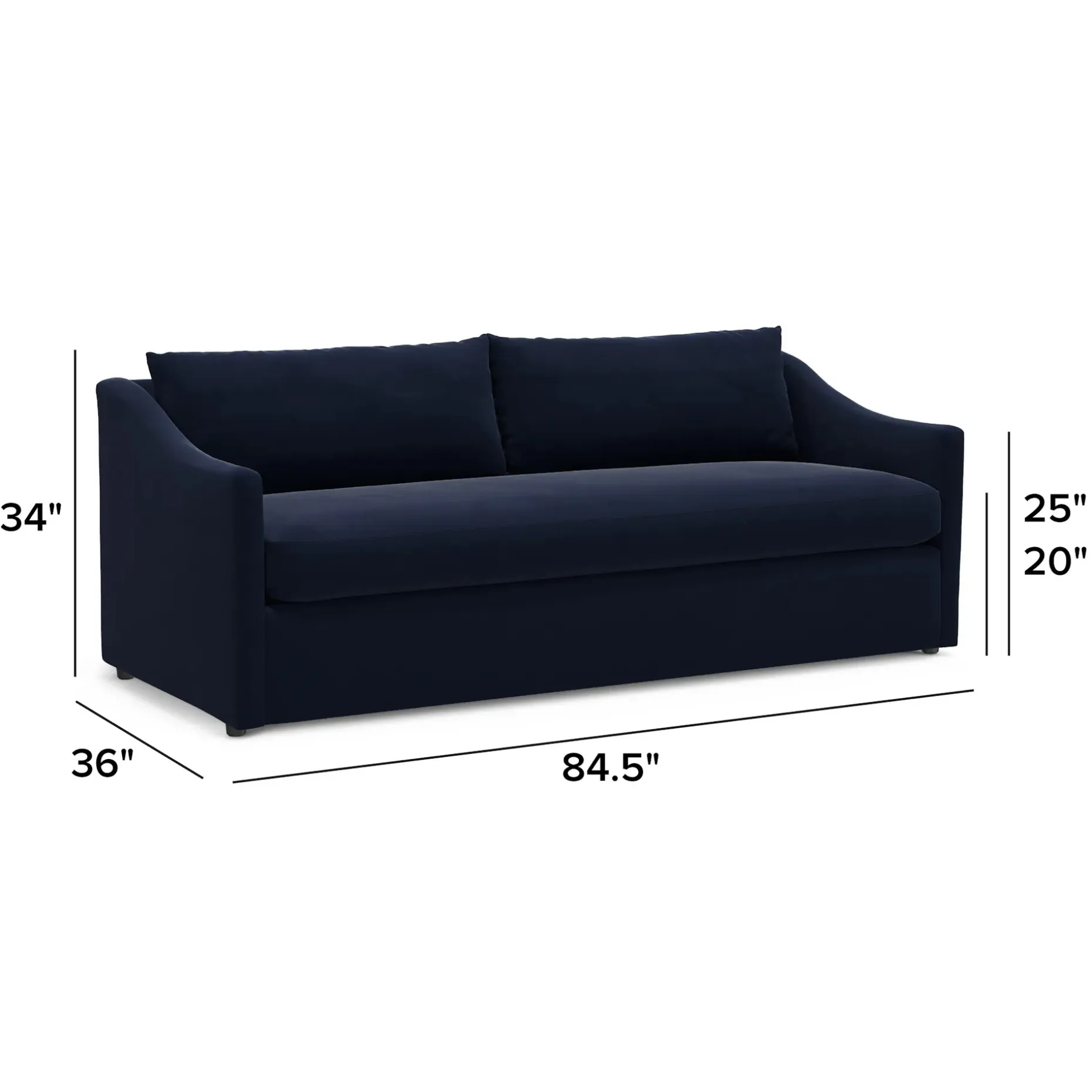 Landry 84.5" Velvet Sofa Bed - Hale Ink