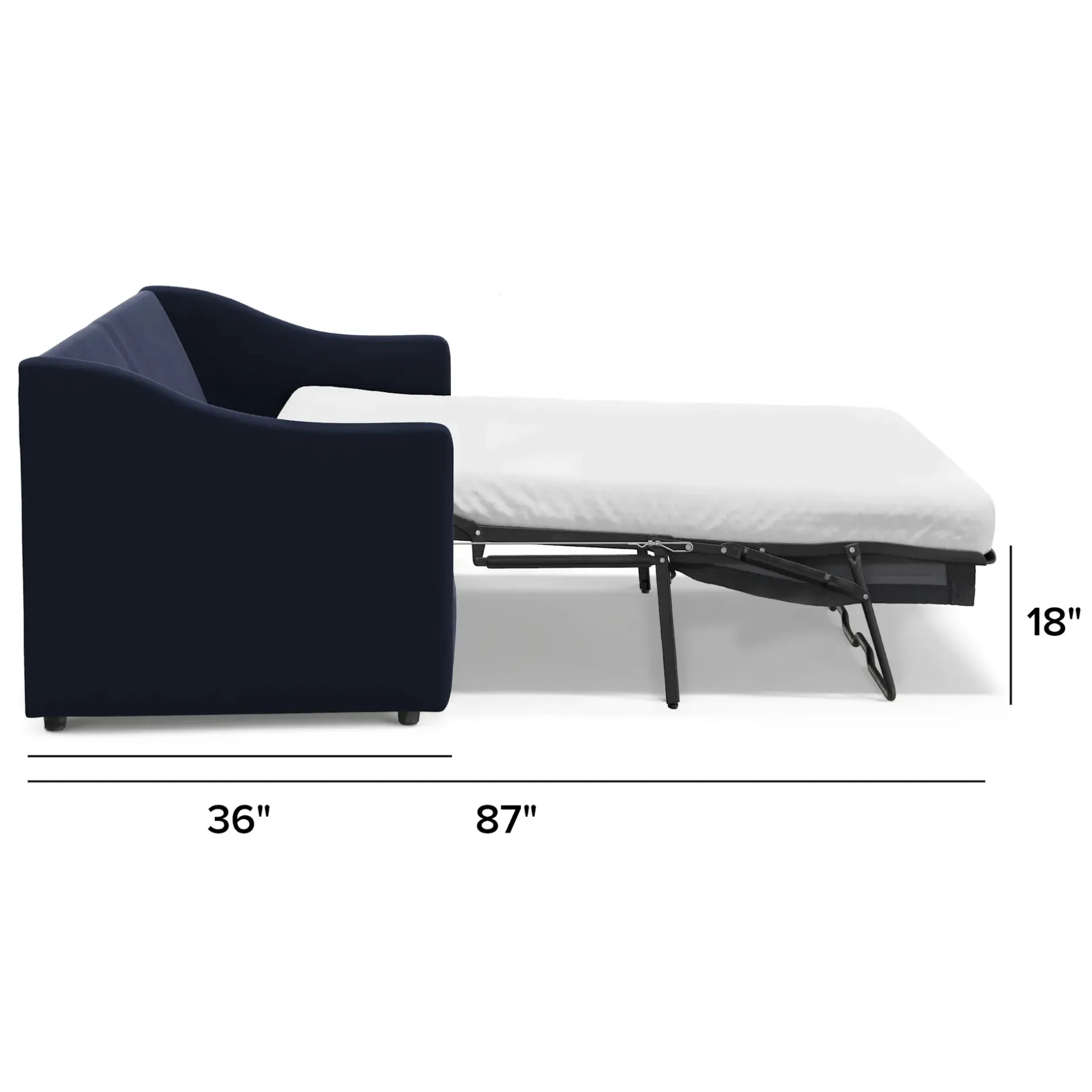 Landry 84.5" Velvet Sofa Bed - Hale Ink