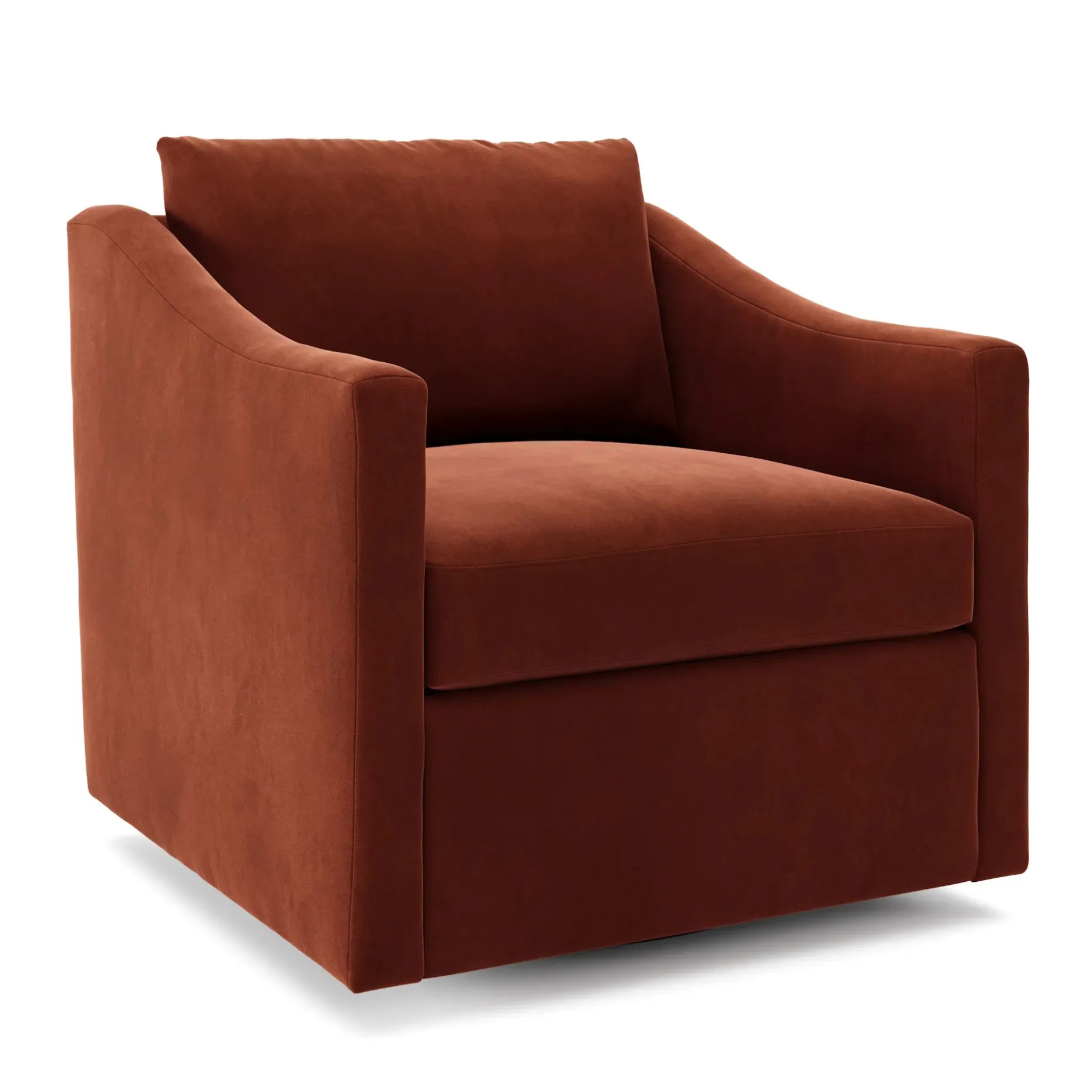 Landry 32.25" Velvet Swivel Lounge Chair - Hale Rust