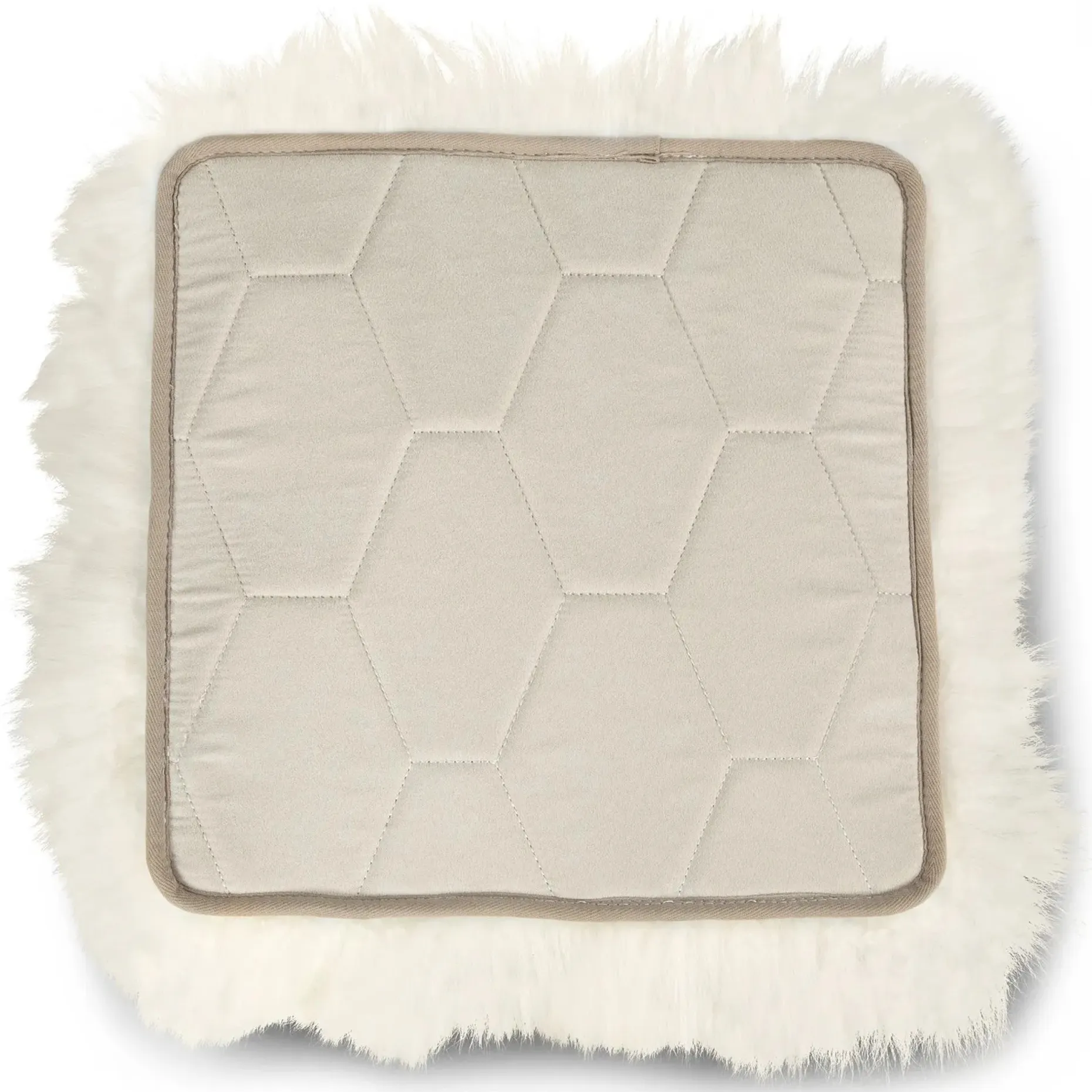 Lanna Sheepskin Seat Pad Set - Ivory
