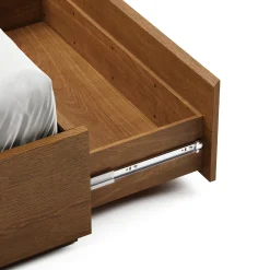 Leif Full Platform Storage Bed - Smoked Oak