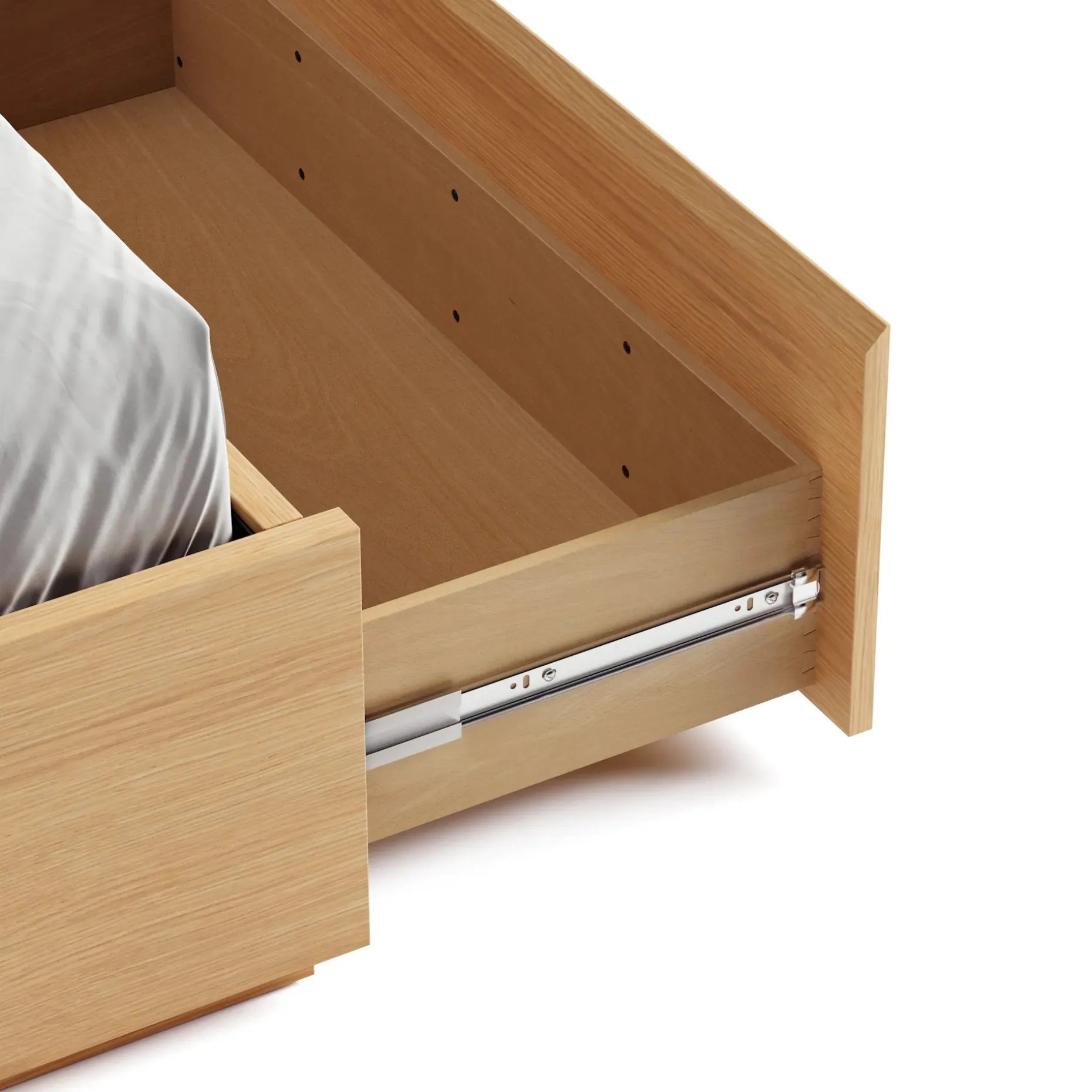 Leif Full Platform Storage Bed - White Oak