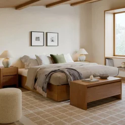 Leif King Platform Bed - Smoked Oak