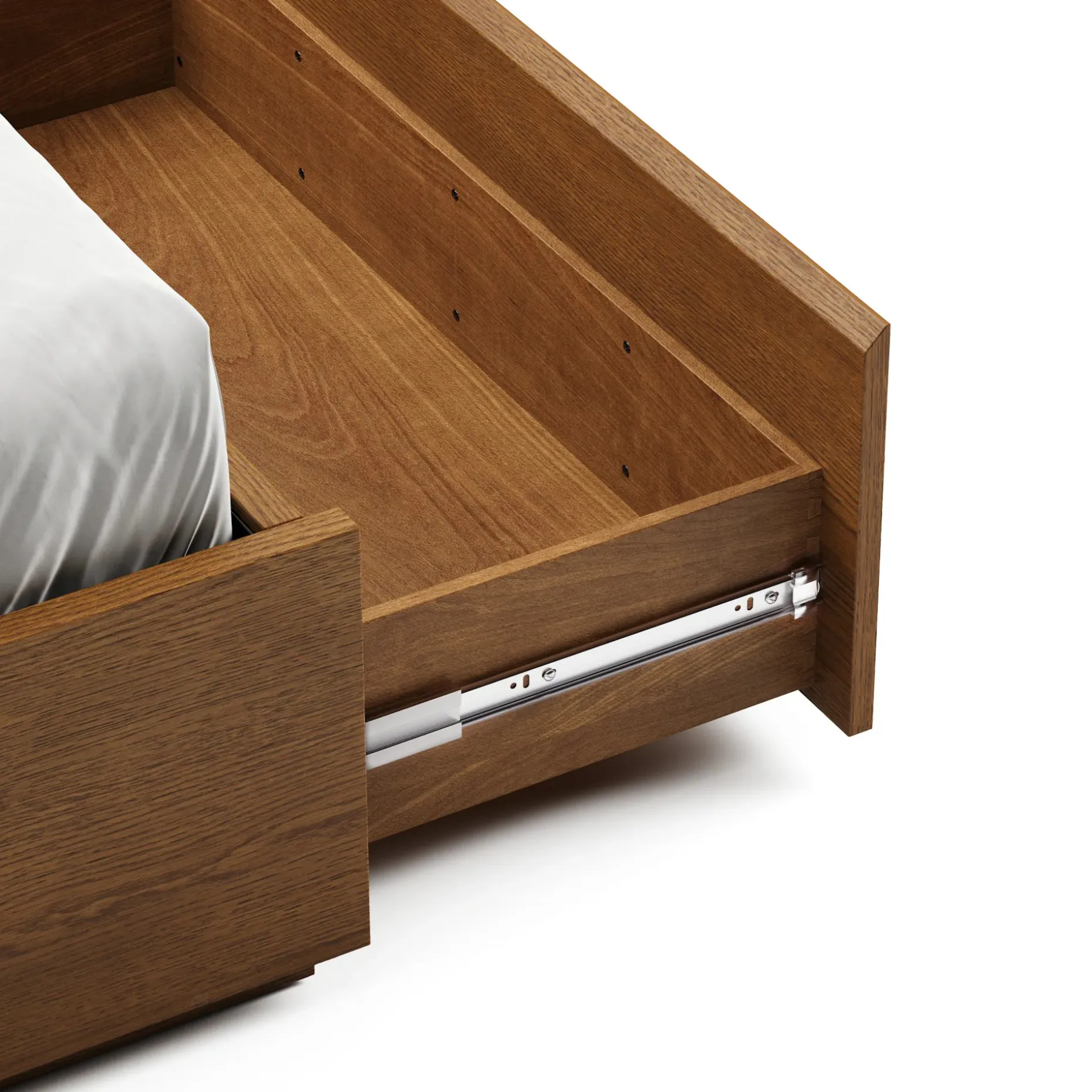 Leif King Platform Storage Bed - Smoked Oak