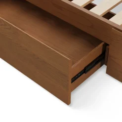 Leif King Storage Bed - Smoked Oak