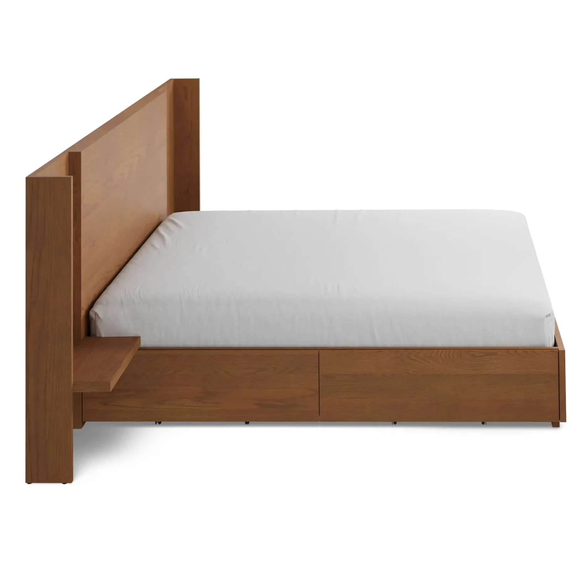 Leif King Storage Bed with Nightstands Set - Smoked Oak