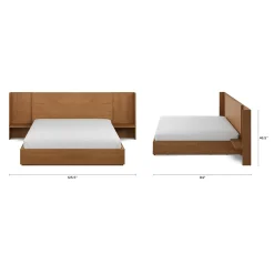 Leif King Storage Bed with Nightstands Set - Smoked Oak