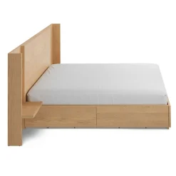 Leif King Storage Bed with Nightstands Set - White Oak