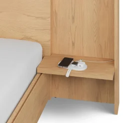 Leif King Storage Bed with Nightstands Set - White Oak