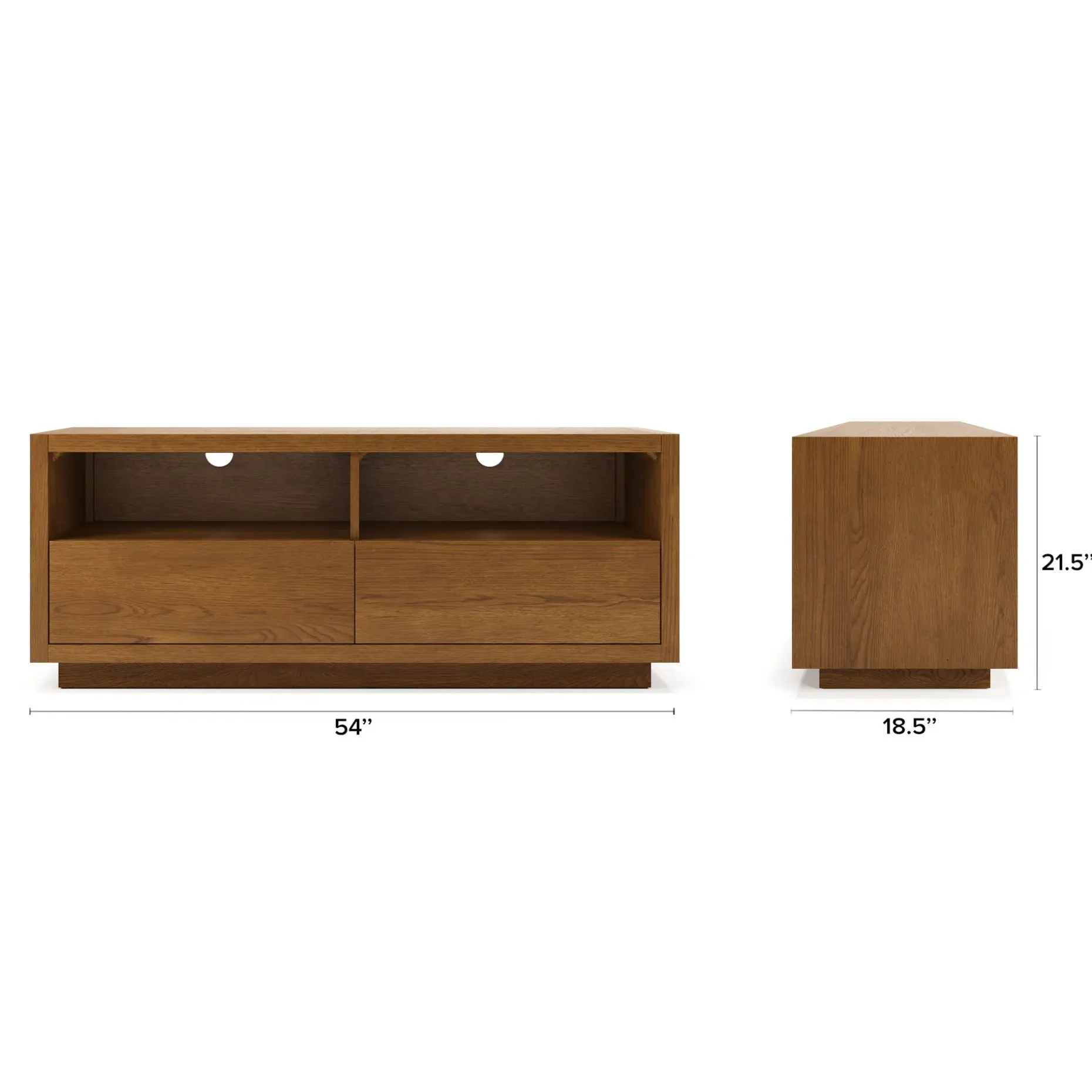 Leif 54" Media Unit - Smoked Oak