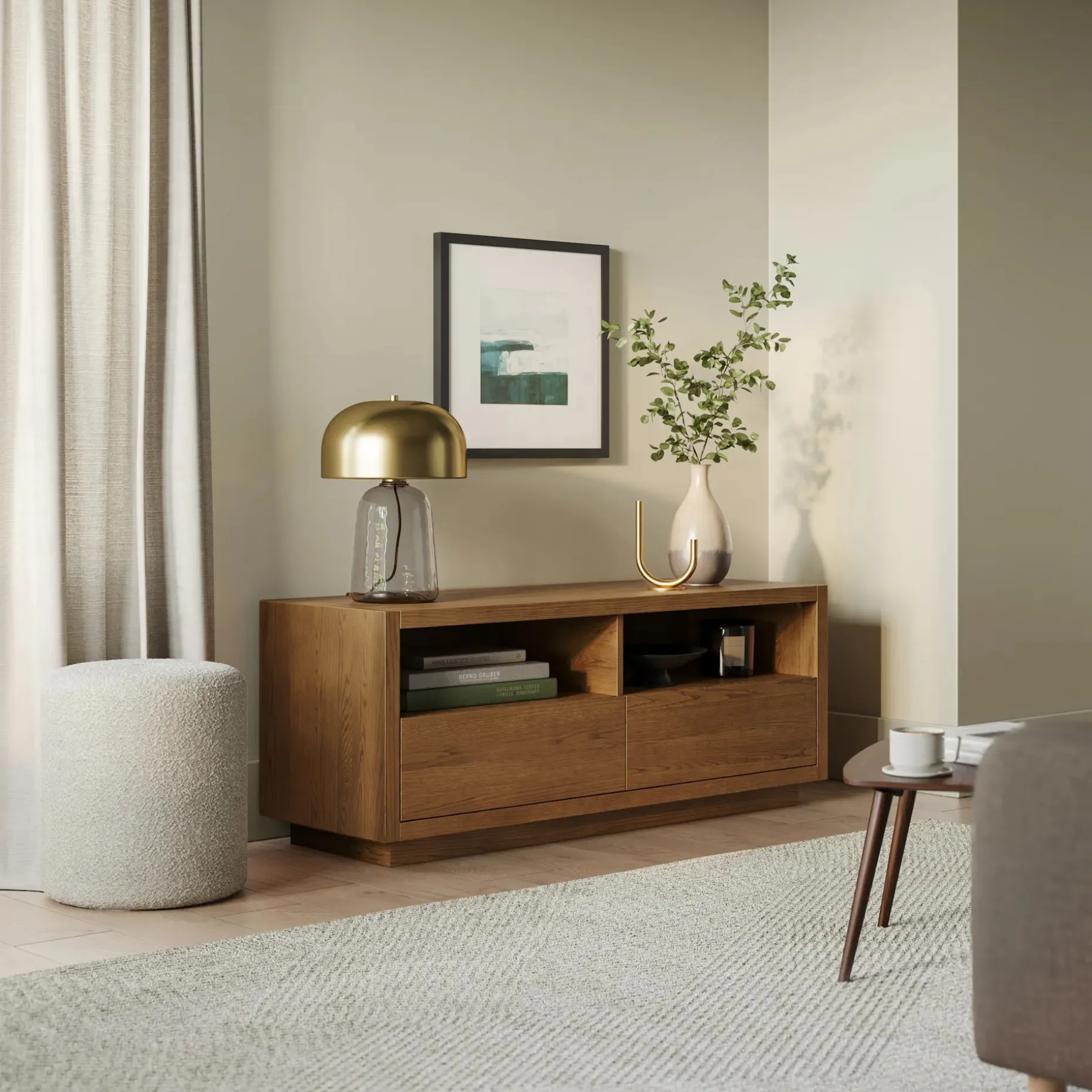 Leif 54" Media Unit - Smoked Oak