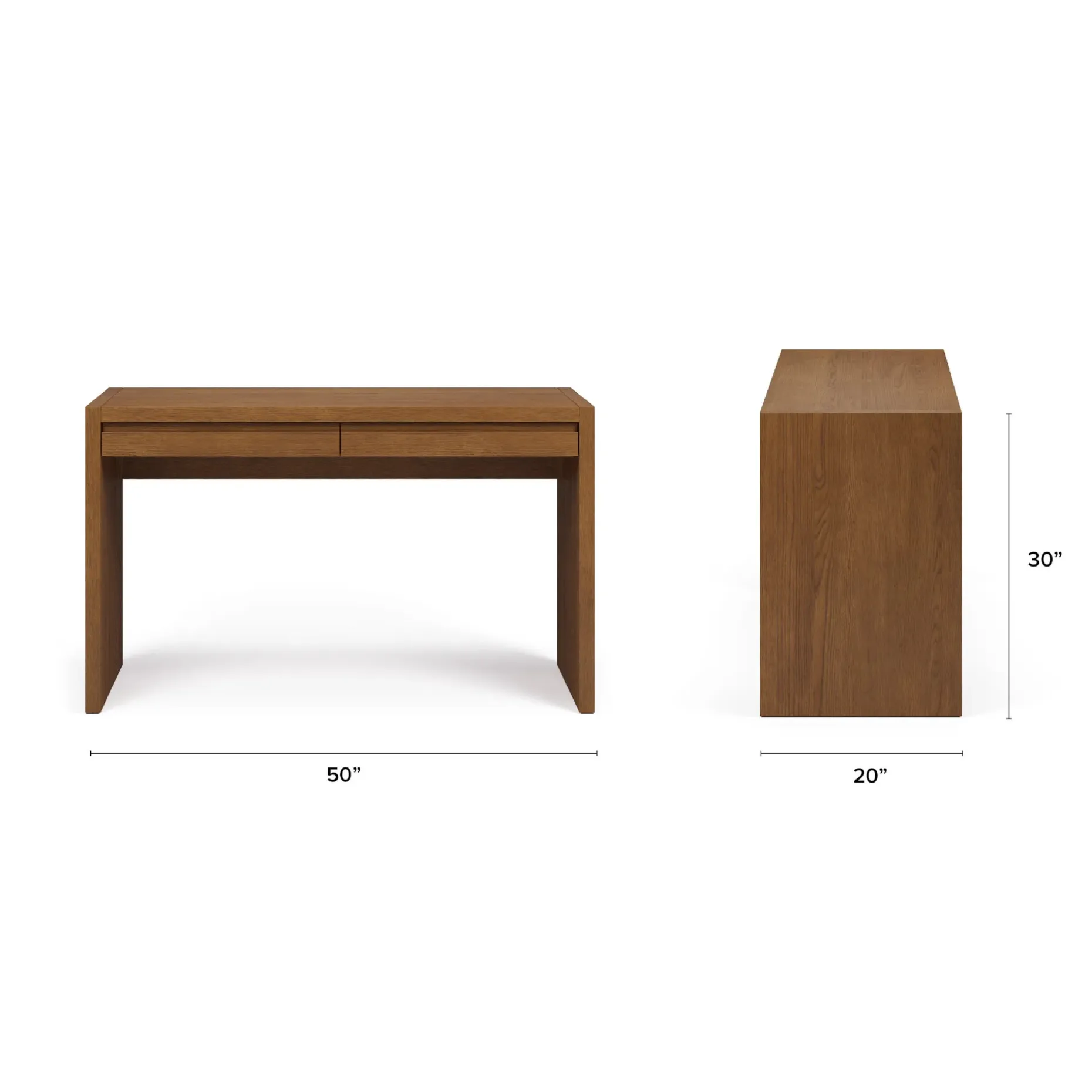 Leif 50" Modular Desk - Smoked Oak