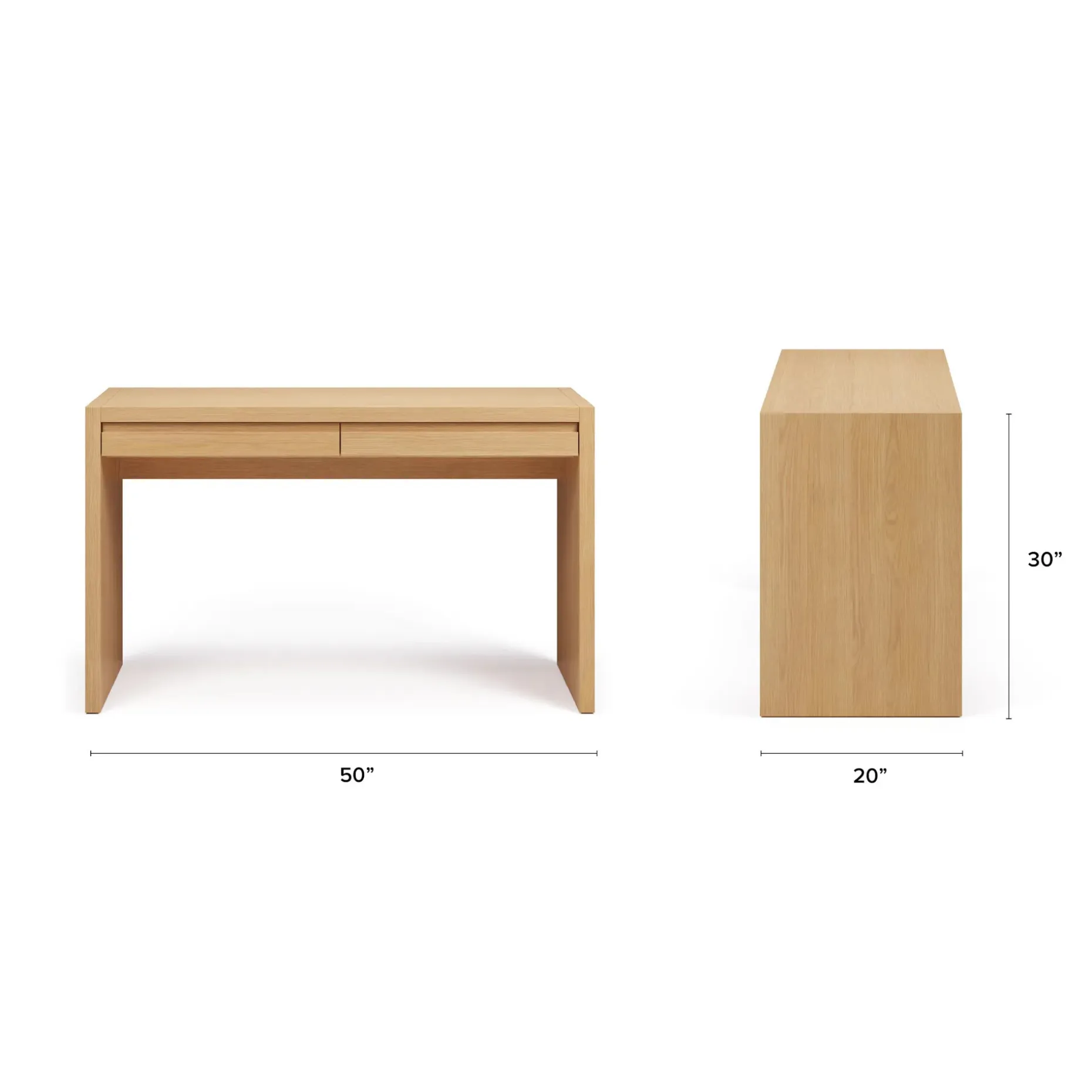 Leif 50" Modular Desk - White Oak